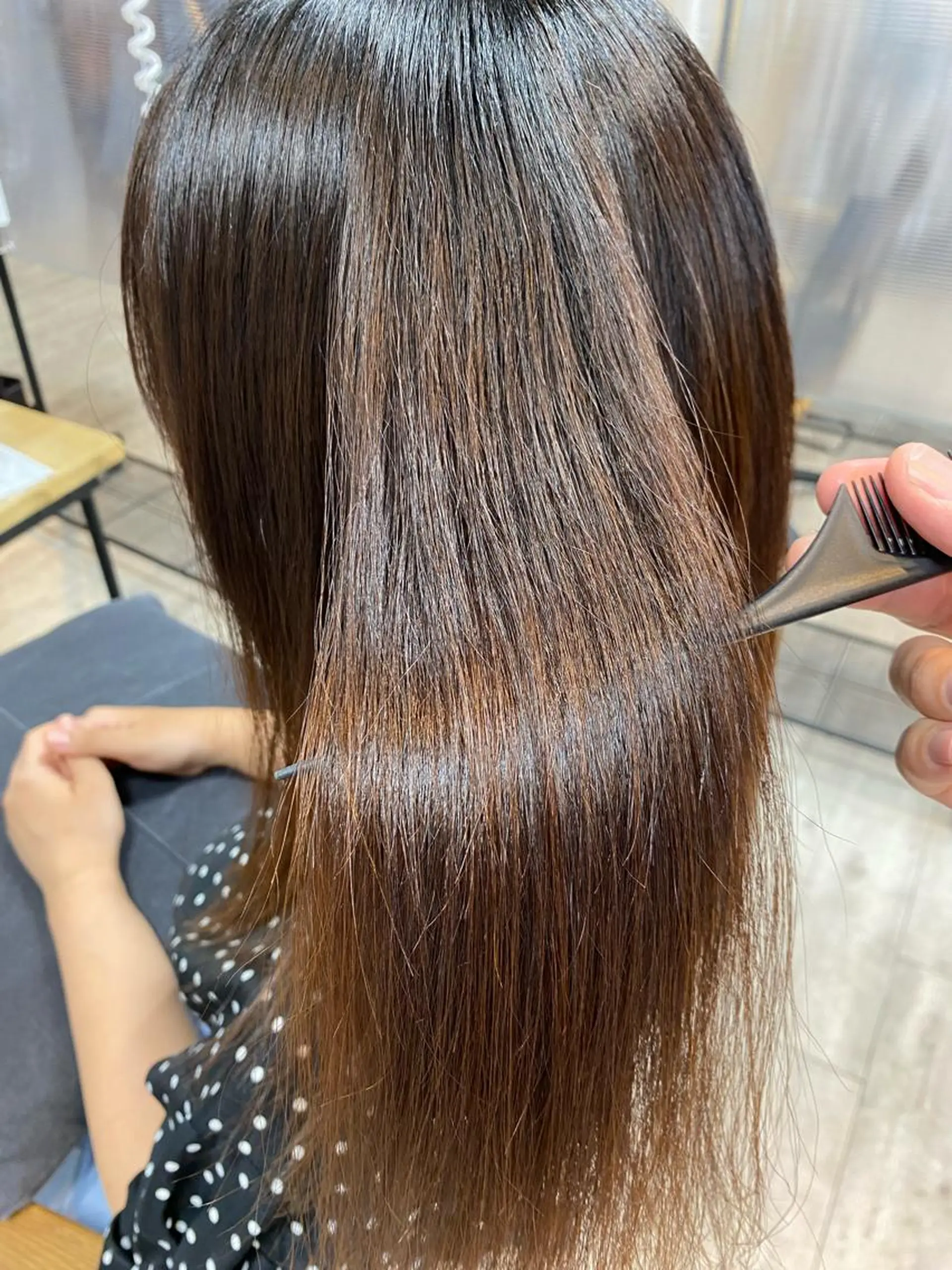 ロング 髪質改善 縮毛矯正 トリートメント 酸性ストレート 波巻きスパイラル/ メンズパーマ/ゆうひのヘアスタイル