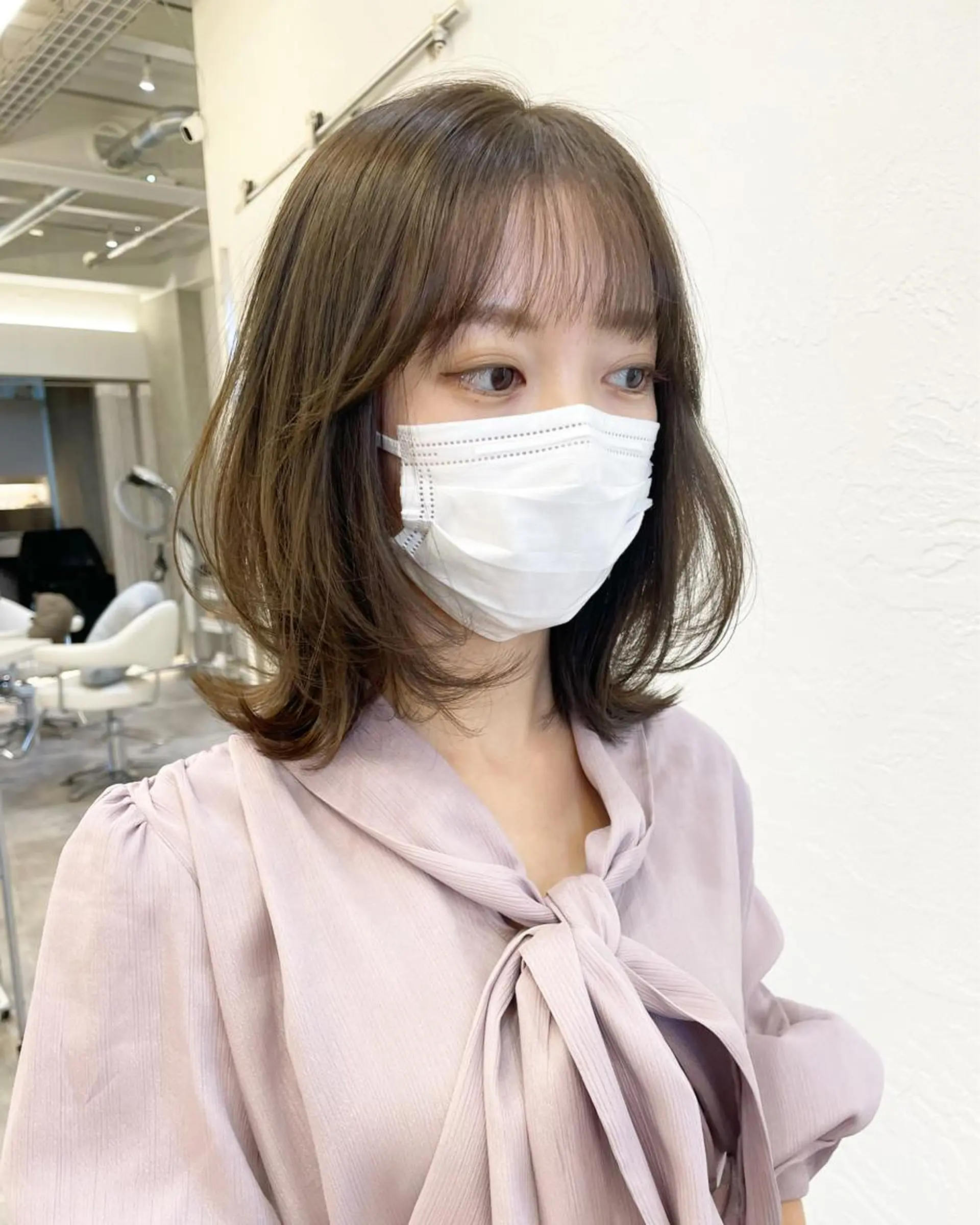 ミディアム カラー ヘアアレンジ カット ヘアカラー トリートメント ヘアセット 🍃柔らかヘアー田中 瑞希🍃のヘアスタイル