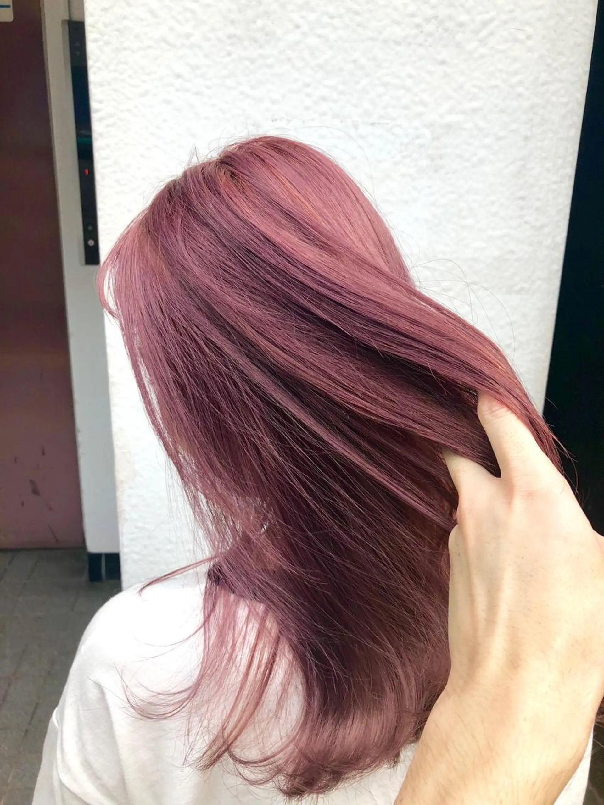 セミロング カラー ブリーチ ラベンダーカラー ラベンダーピンク ピンクカラー 100%髪質改善特化 TRUNSのヘアスタイル