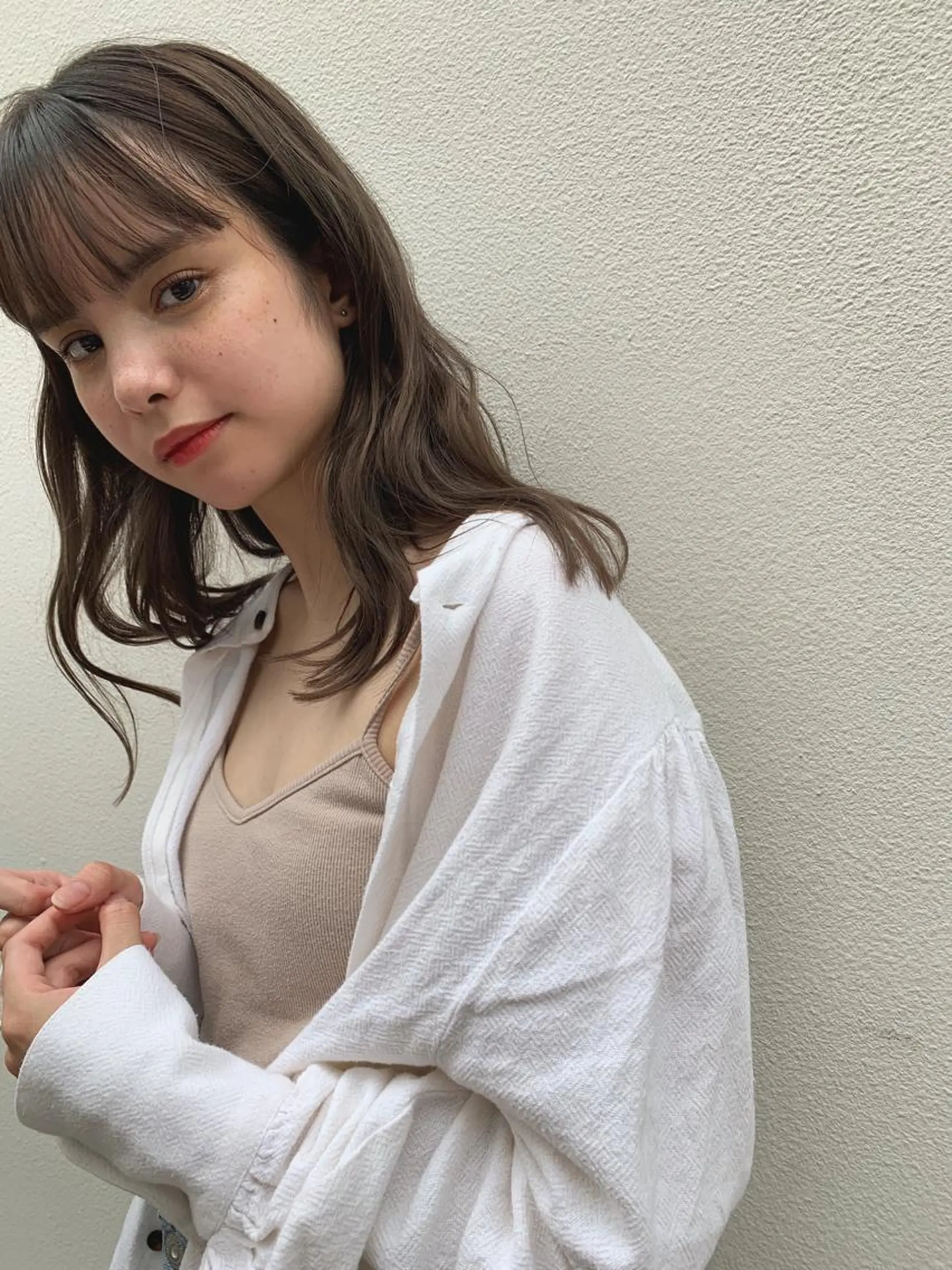 ミディアム カラー パーマ ヘアアレンジ ベージュカラー ヘアカラー トリートメント パーマ/透明感カラー /ボブ/吉田一生のヘアスタイル