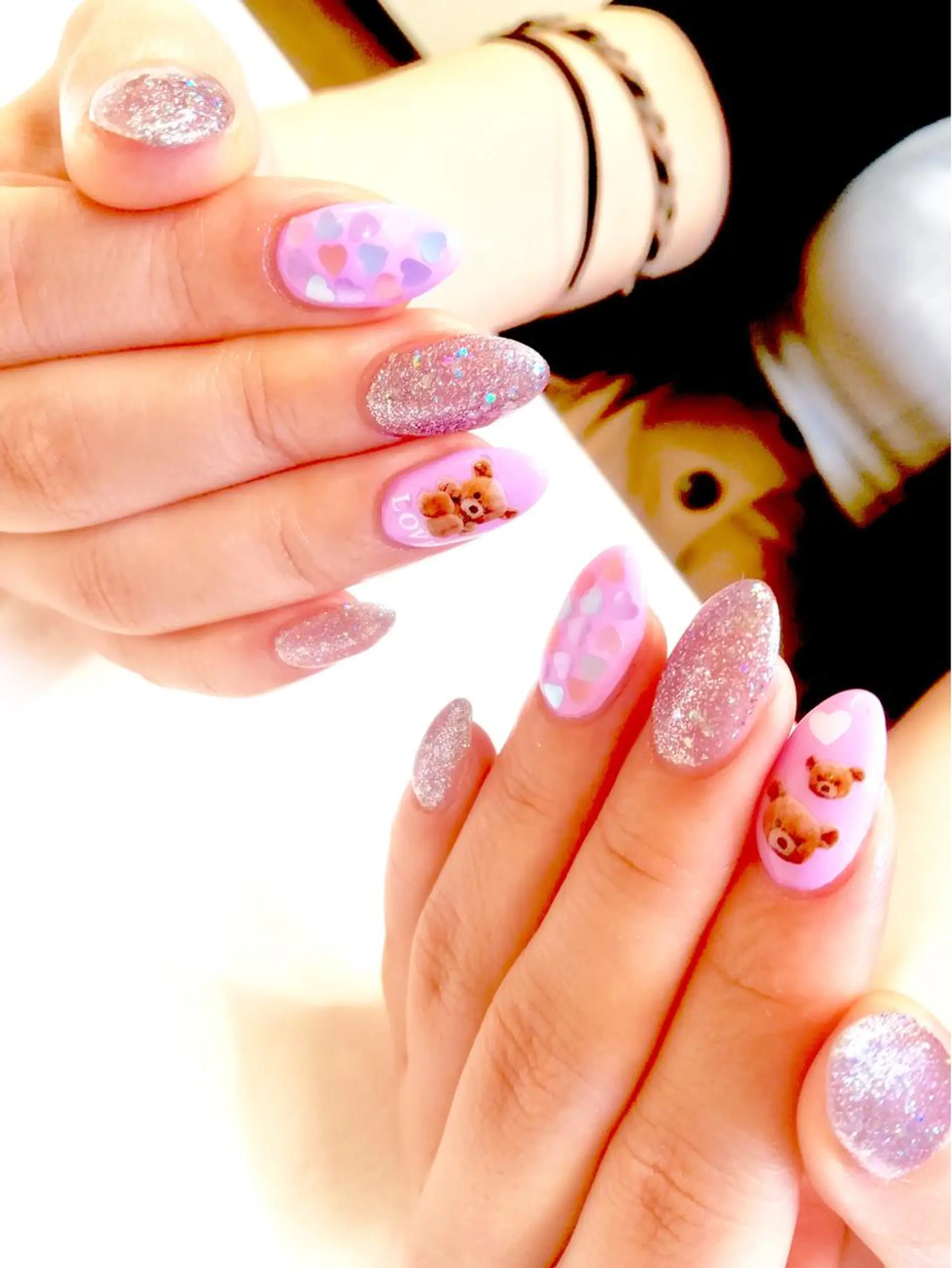 ネイル フットネイル ジェルネイル ミラーネイル パラジェル 春ネイル clover nailのネイルデザイン