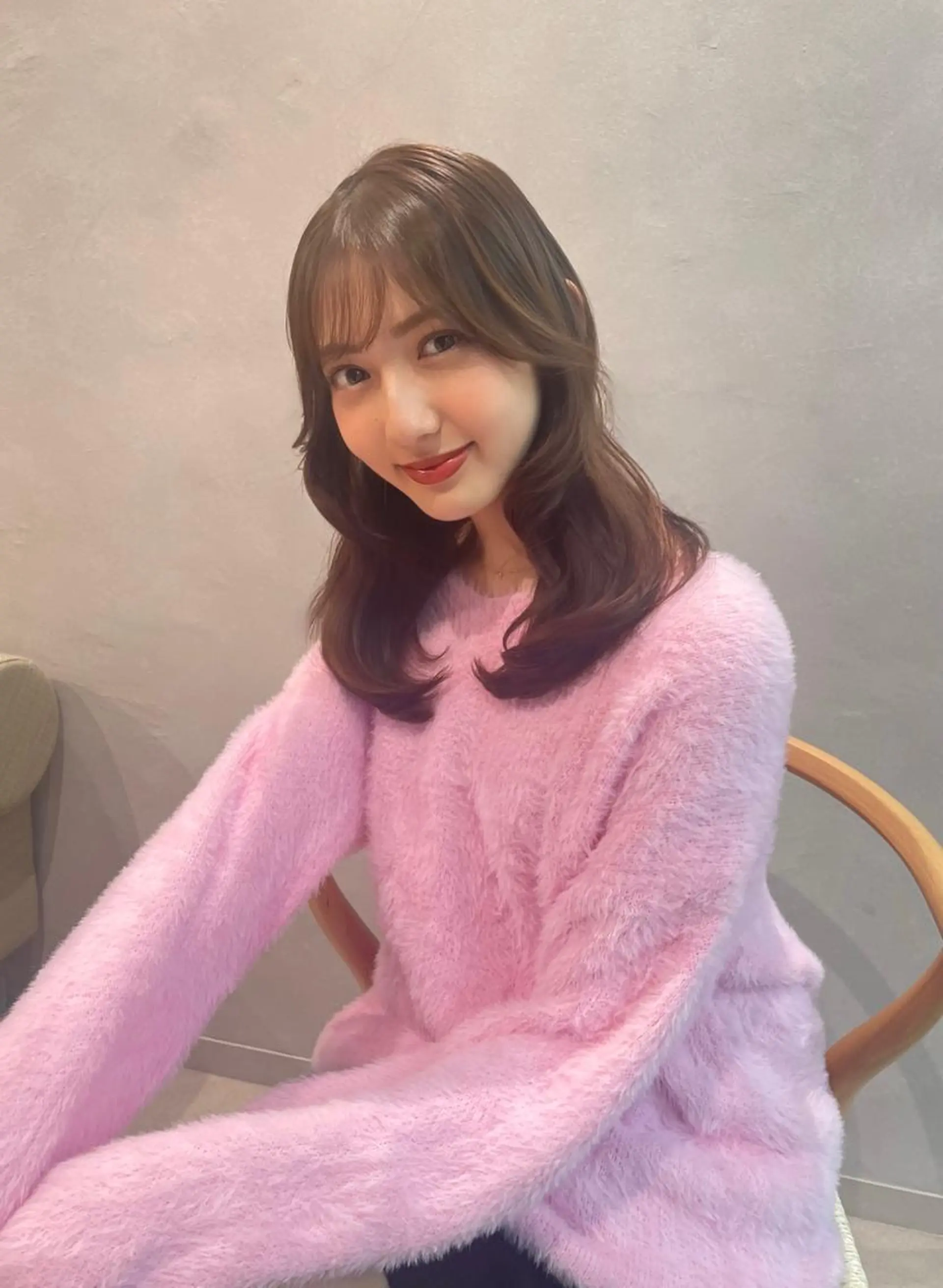 セミロング カラー 顔周りカット ミディアムヘア Chifumiのヘアスタイル