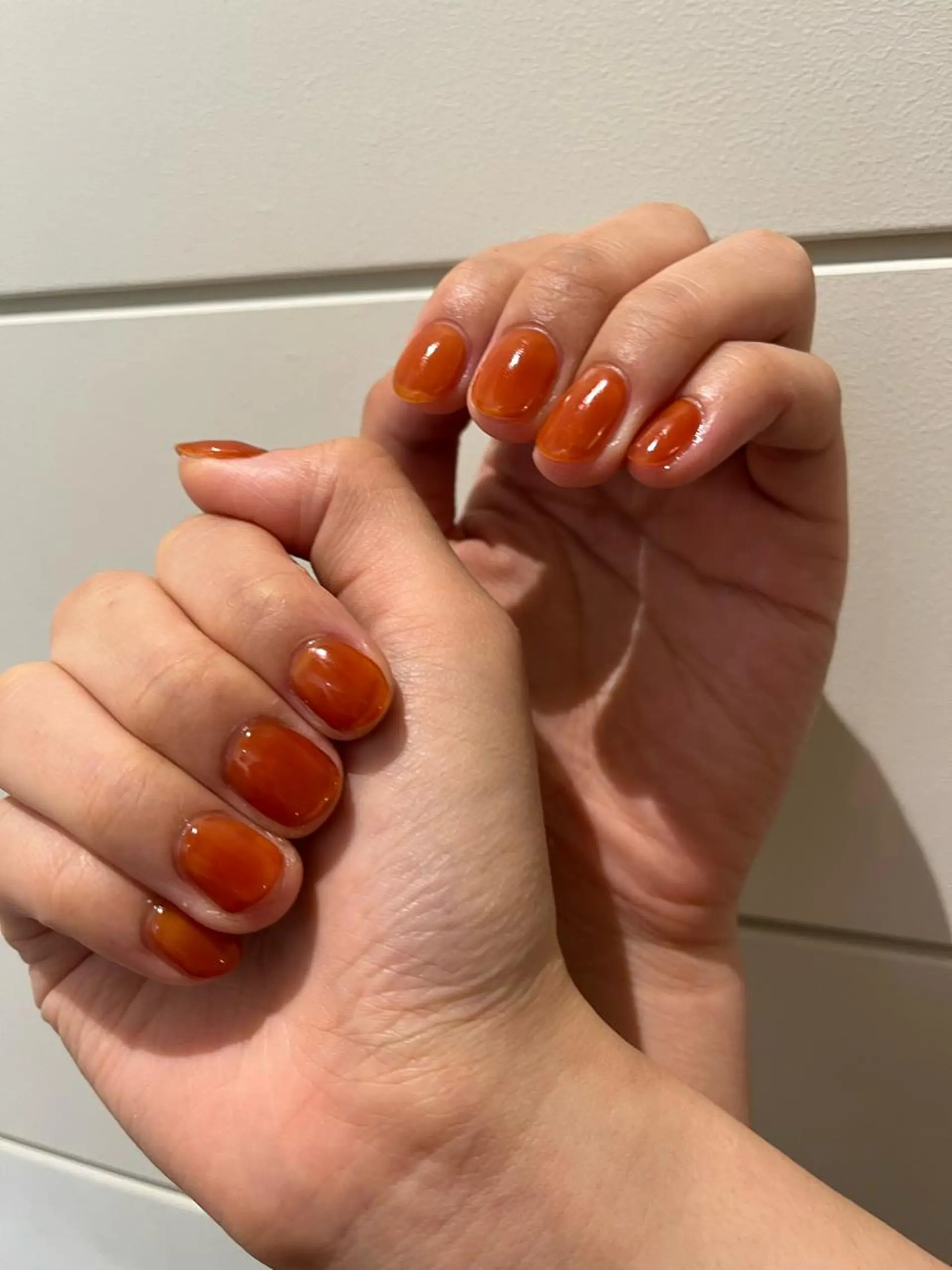 ネイル オレンジ ハンドネイル Momone ／渋谷／パラジェルのネイルデザイン