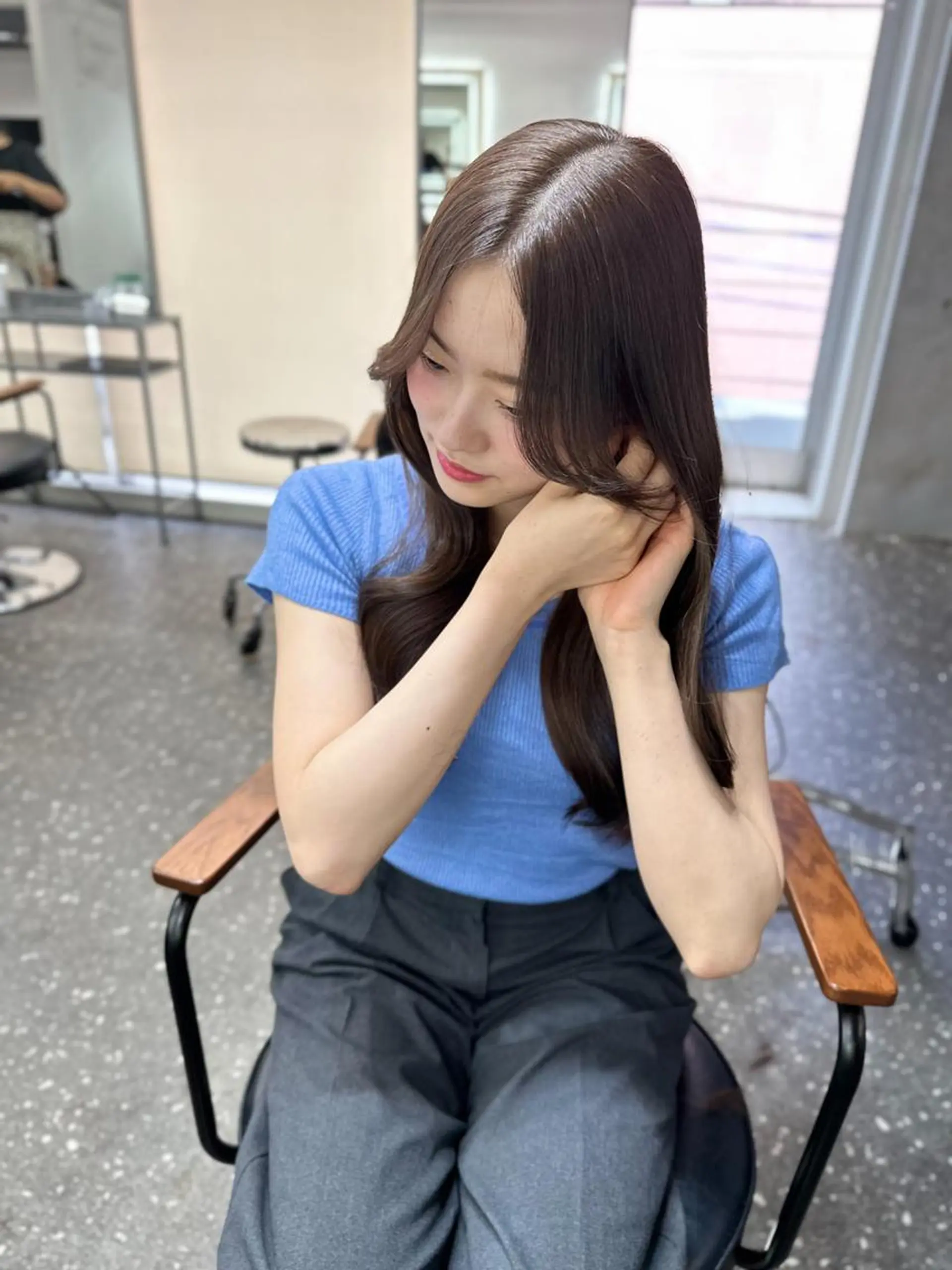 ロング カット ヘアカラー トリートメント 韓国レイヤーカット要 暗透カラー📓吉祥寺のヘアスタイル