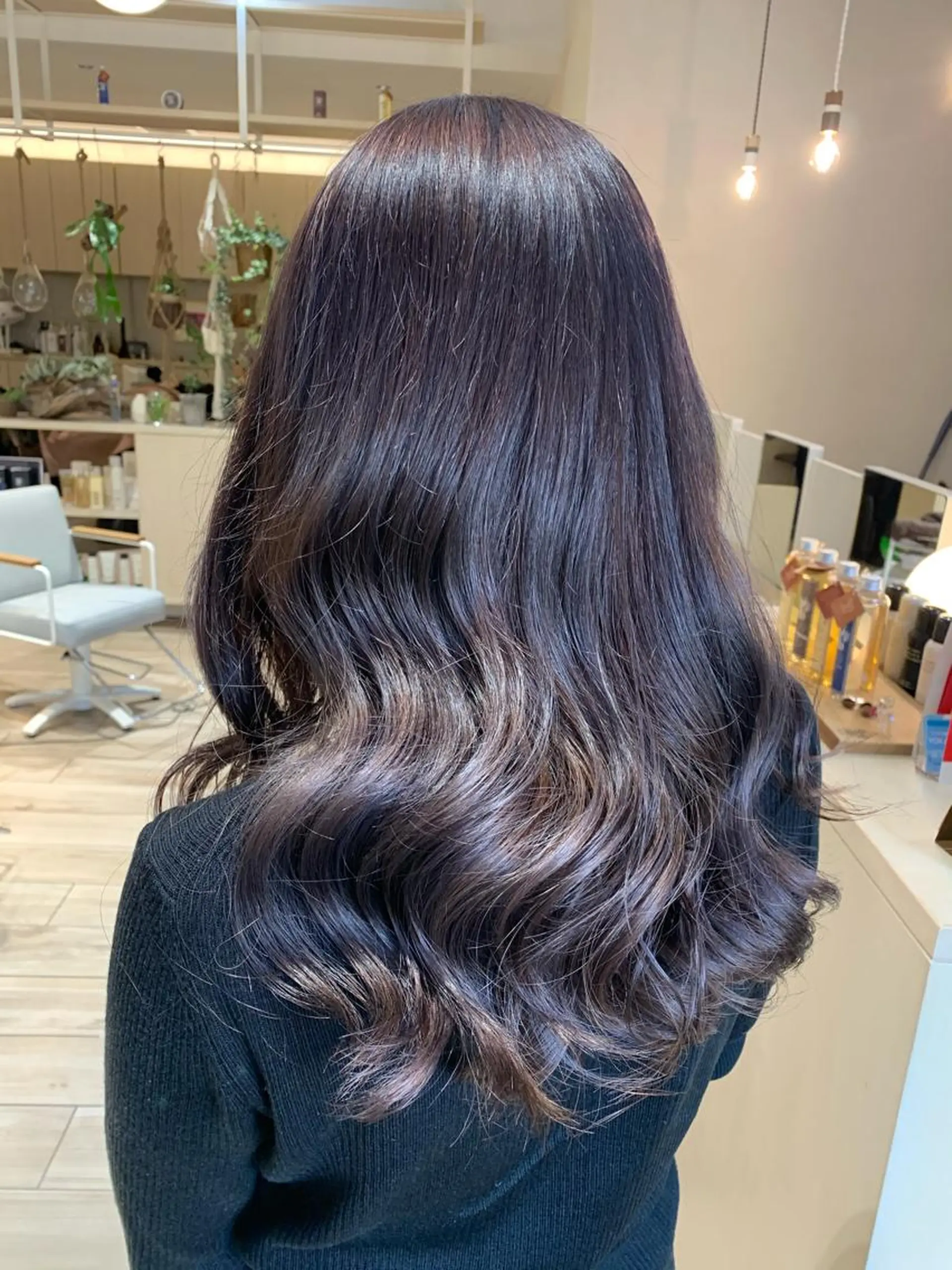 ロング カラー グレージュ ラベンダーカラー ラベンダーグレージュ ラベンダーグレー Blue 髪質改善 💎松藤 莉奈のヘアスタイル