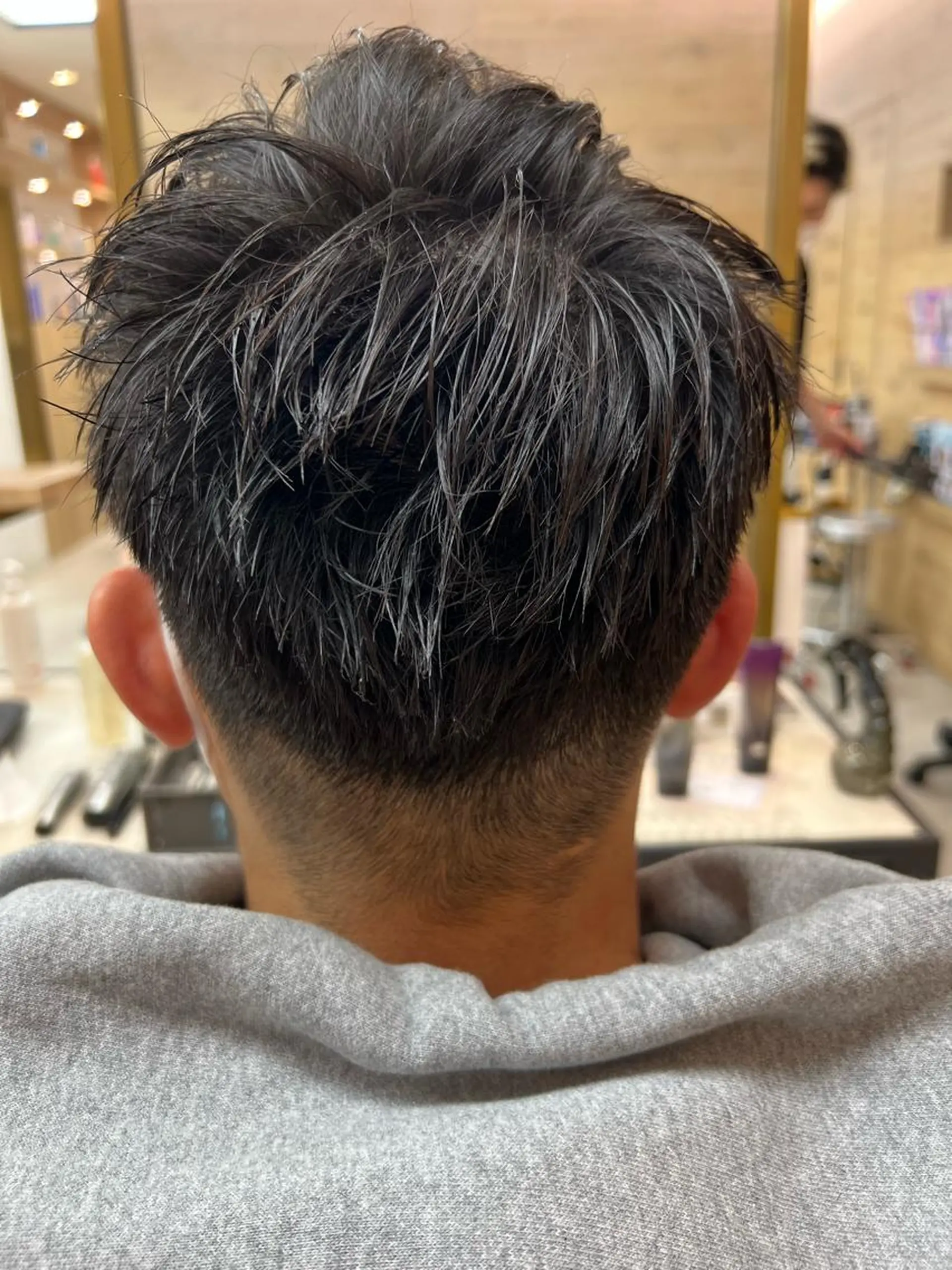 メンズ アップバング メンズショート カット ヘアセット 古山 侑東 /メンズパーマのヘアスタイル