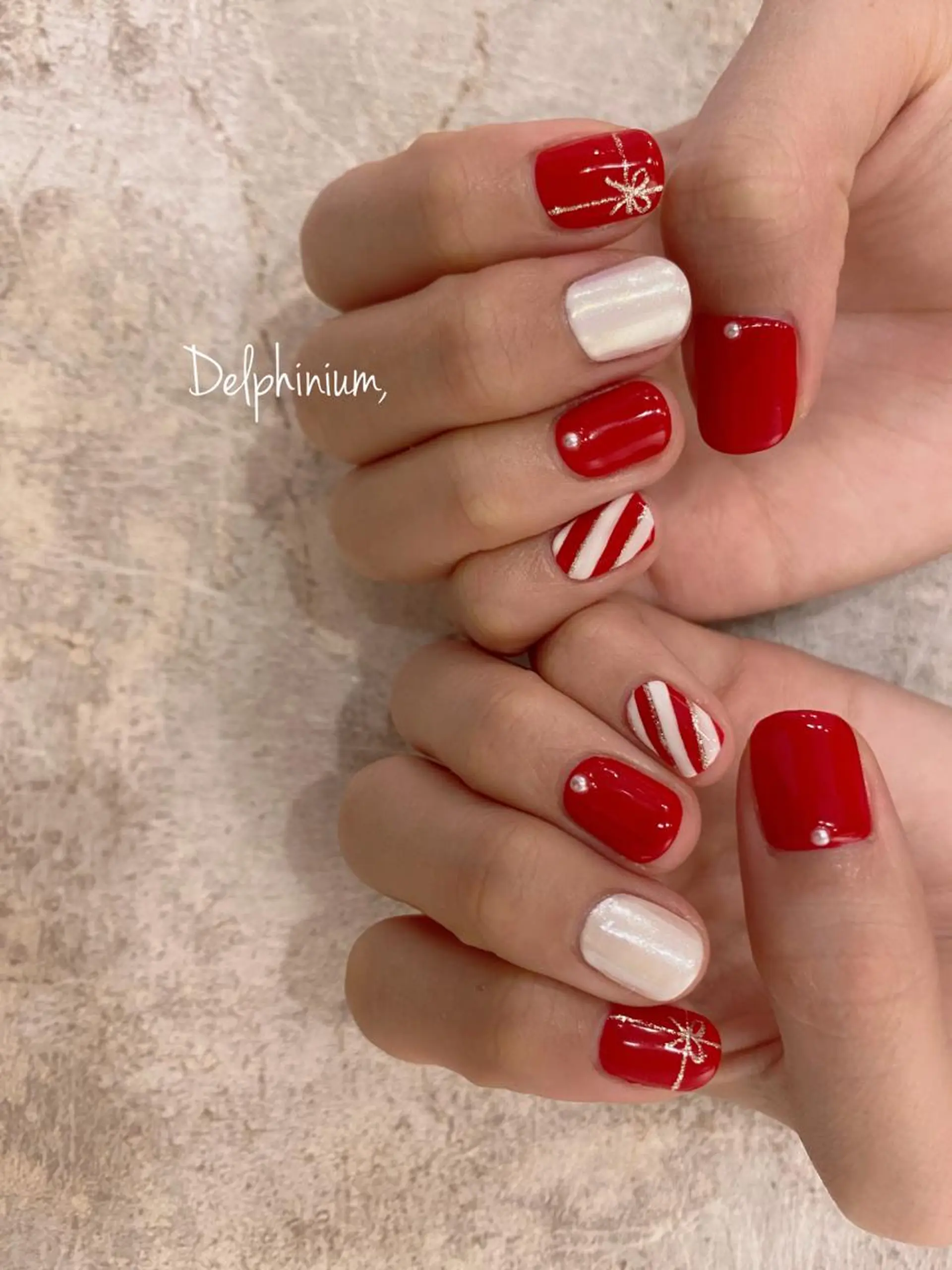 ネイル 冬ネイル クリスマス ハンドネイル 岡本 友恵のネイルデザイン