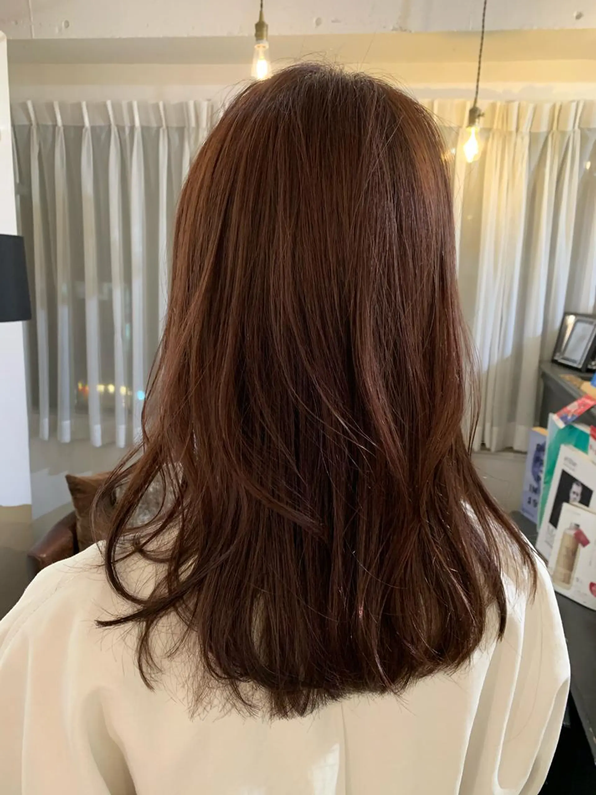 セミロング カラー アッシュ ピンクカラー GO TODAY  SHAIR SALON 梅田NU茶屋町店所属・田中成美/レイヤー カット/透明感カラーのヘアスタイル