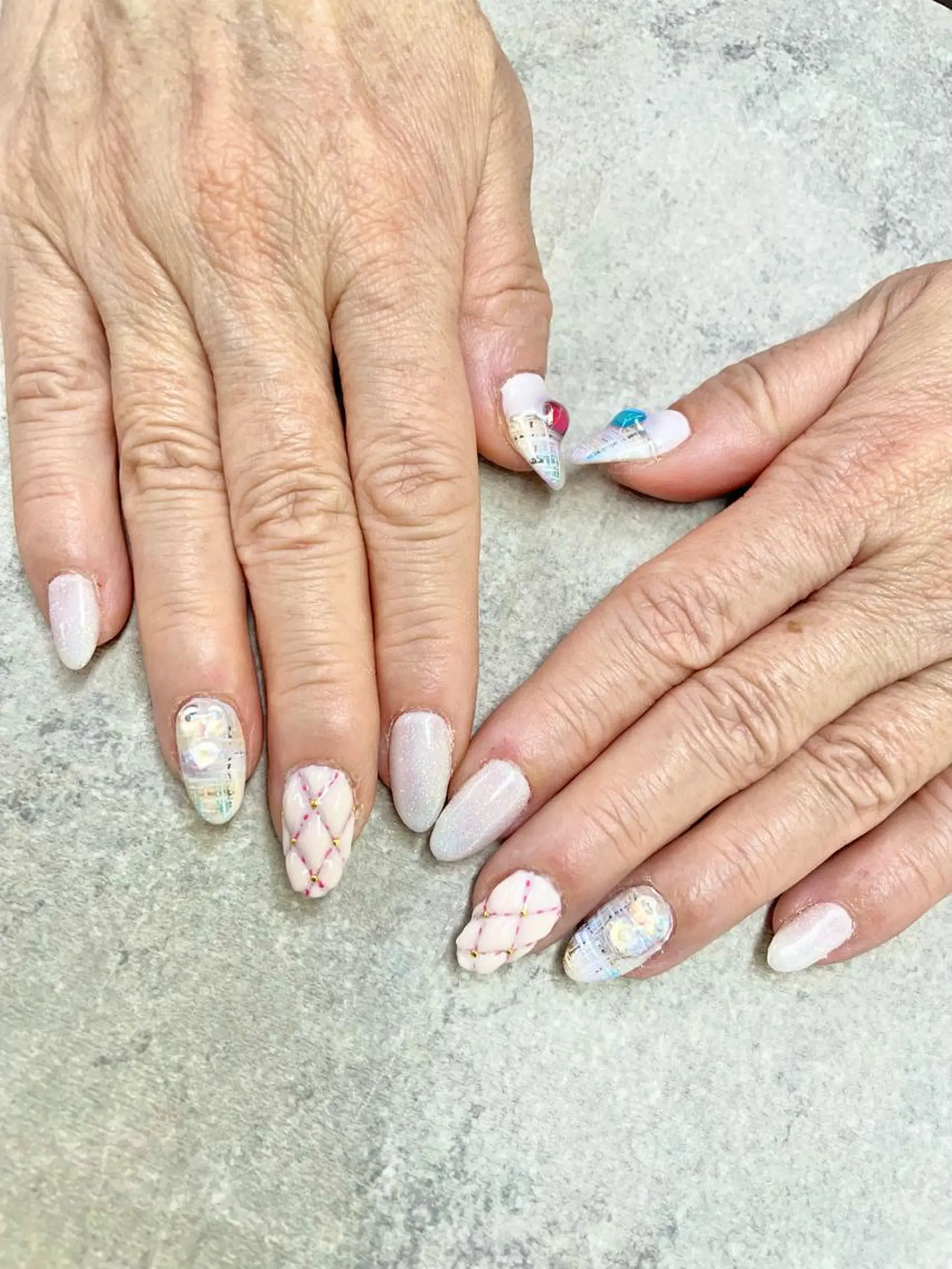 ネイル 春ネイル ツイードネイル ハンドネイル ハンドケア FASTNAIL PLUS 新宿店のネイルデザイン