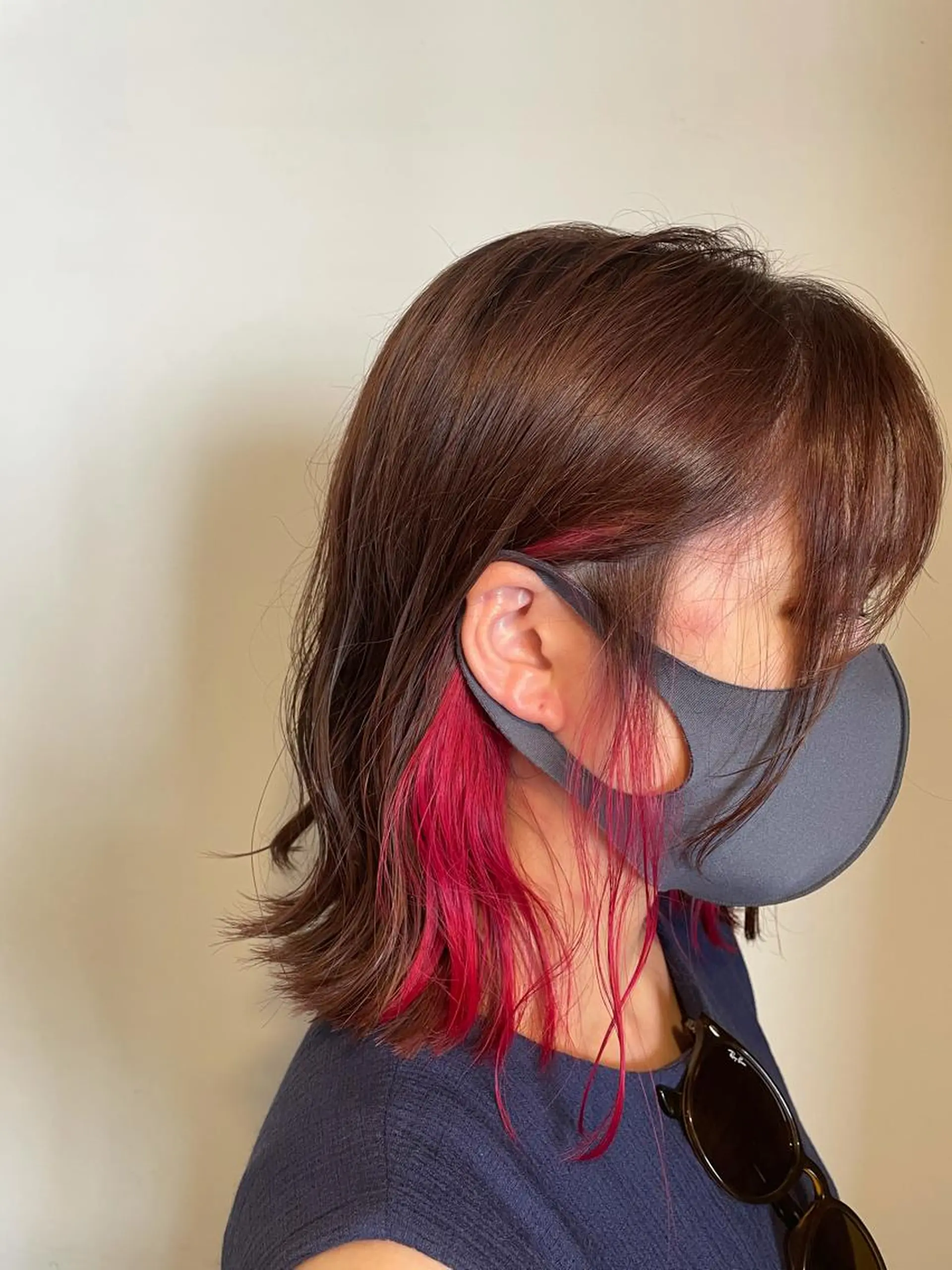 ミディアム カラー ベージュカラー ピンクカラー ピンクベージュ レッドカラー unsung所属・韓国風◎　田中 勇也のヘアスタイル