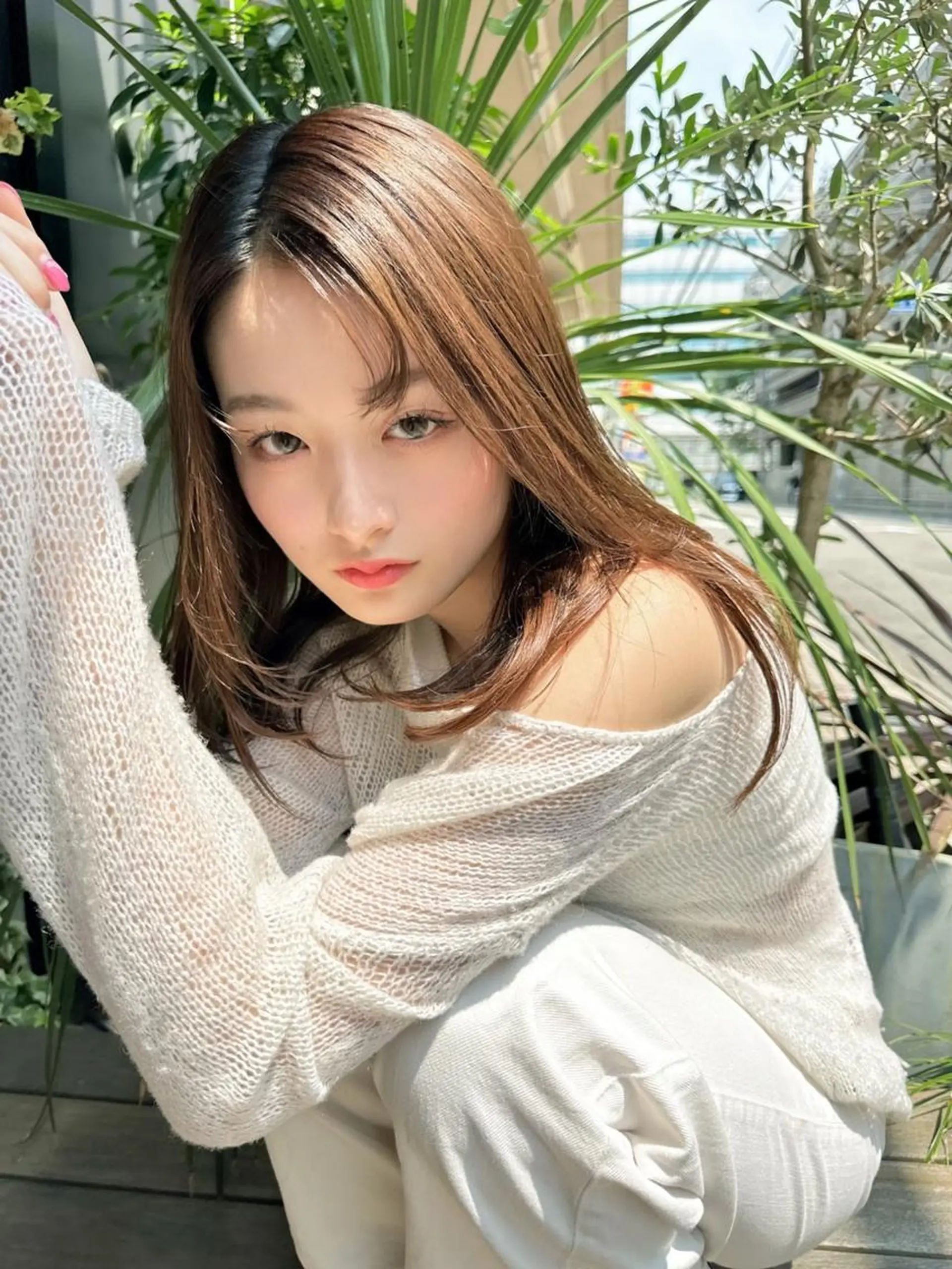 セミロング カット ヘアカラー ルービック難波／韓国 /艶カラー/KAZUのヘアスタイル