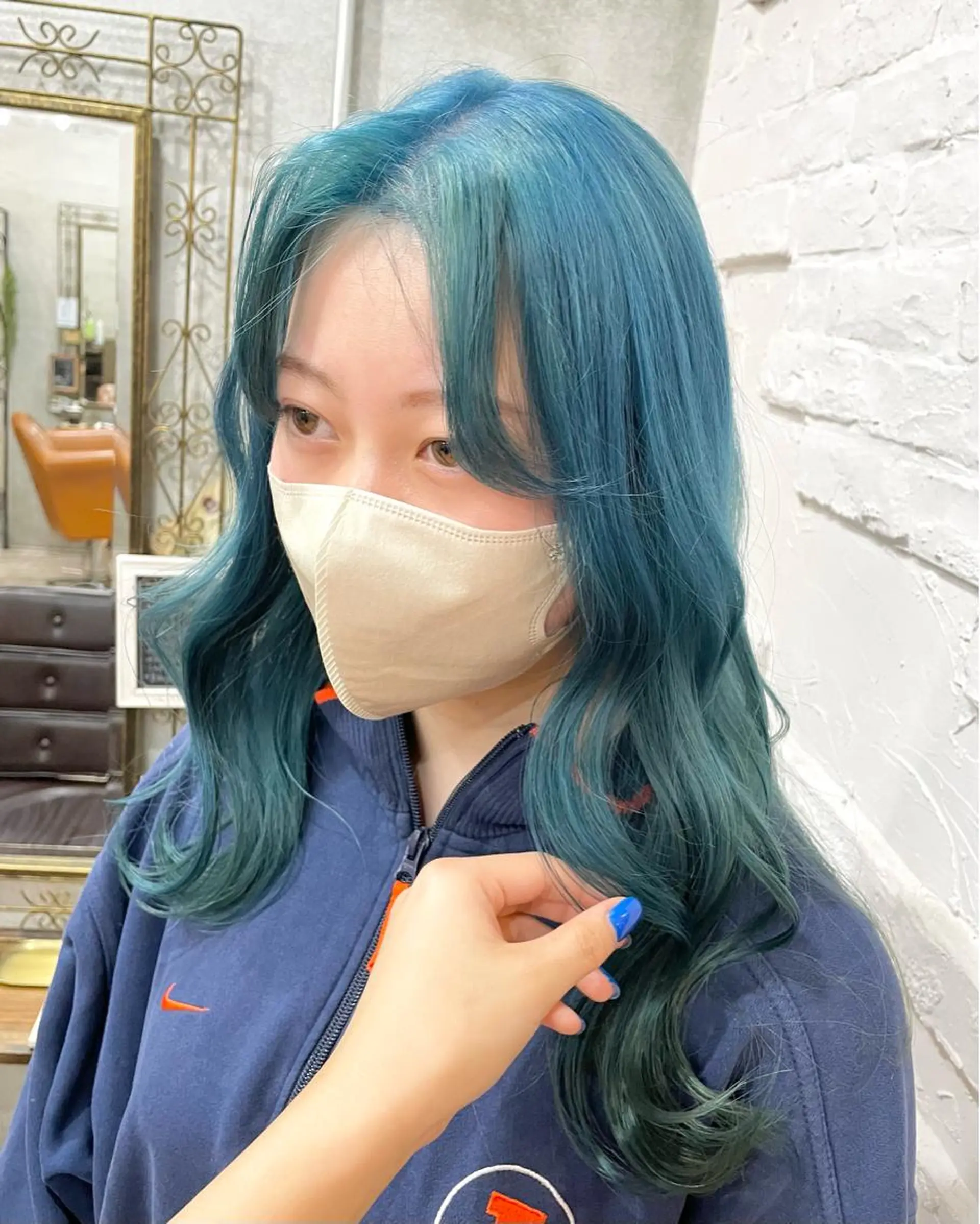 セミロング カラー ヘアアレンジ 【ピンク/韓国ヘア/ ヘアセット】亜海のヘアスタイル