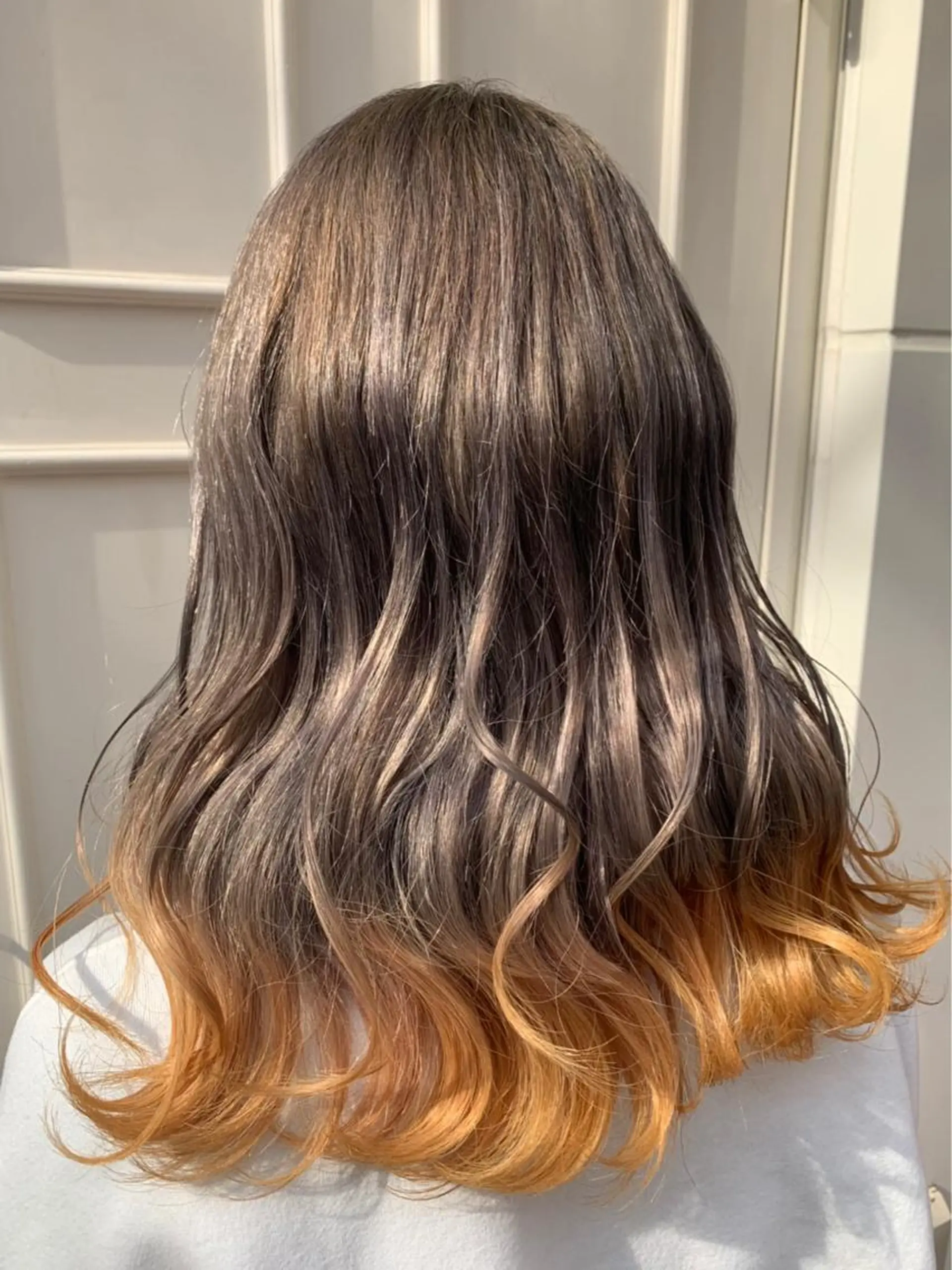 セミロング カラー グレージュ オレンジ 🫟Blanco🫟 Color&Careのヘアスタイル