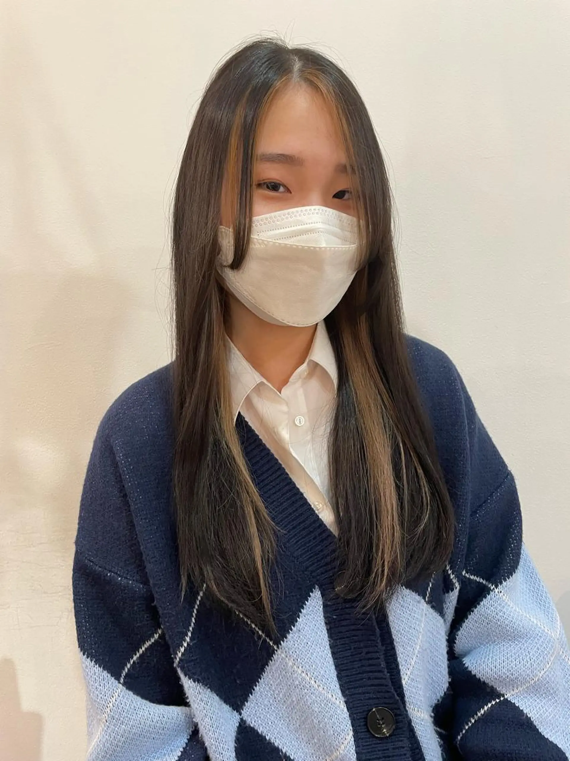 ロング カラー ミストバング  フェイスフレーミング chiharu ボブ/レイヤーのヘアスタイル