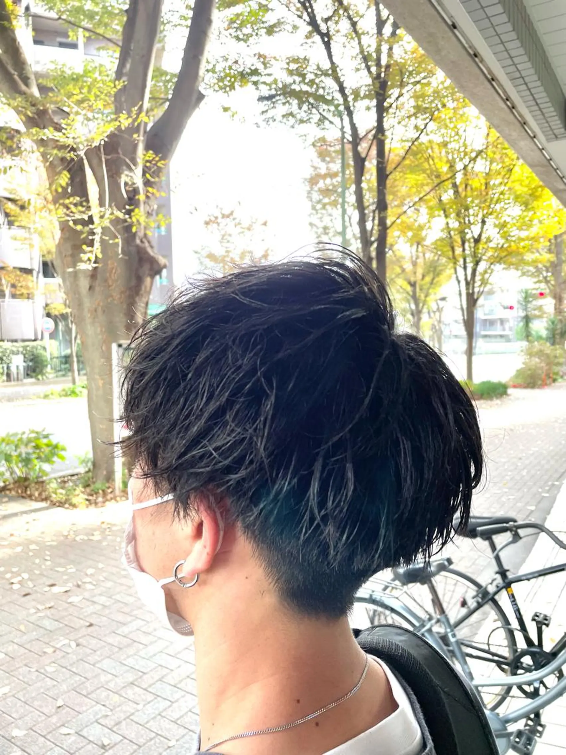 ショート パーマ メンズ マッシュ 刈り上げ 髪質改善× ハイライト溝江のヘアスタイル