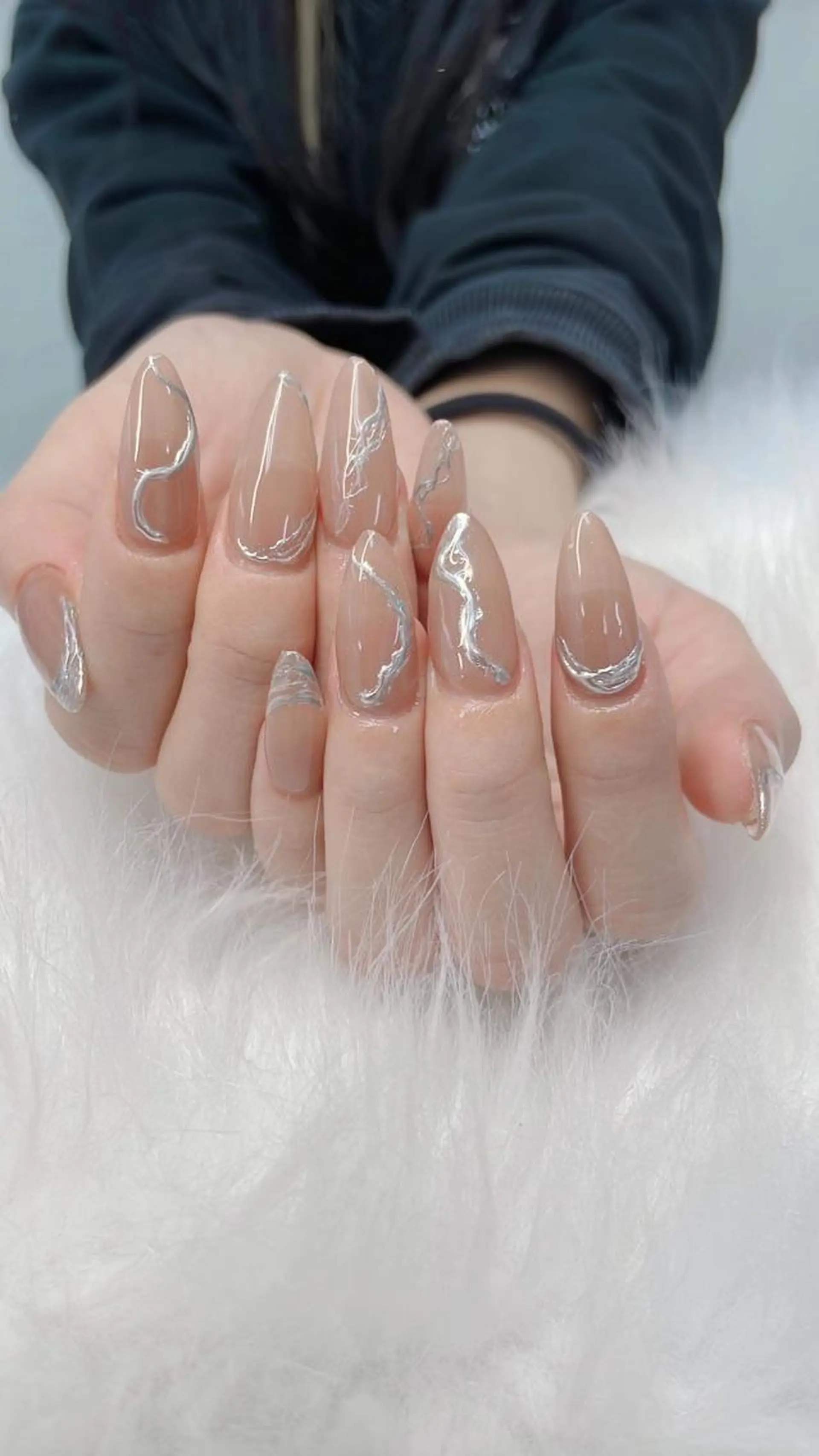 ネイル フレンチネイル ジェルネイル 韓国ネイル マグネットネイル 持ち込み Anh 高田馬場のネイルデザイン