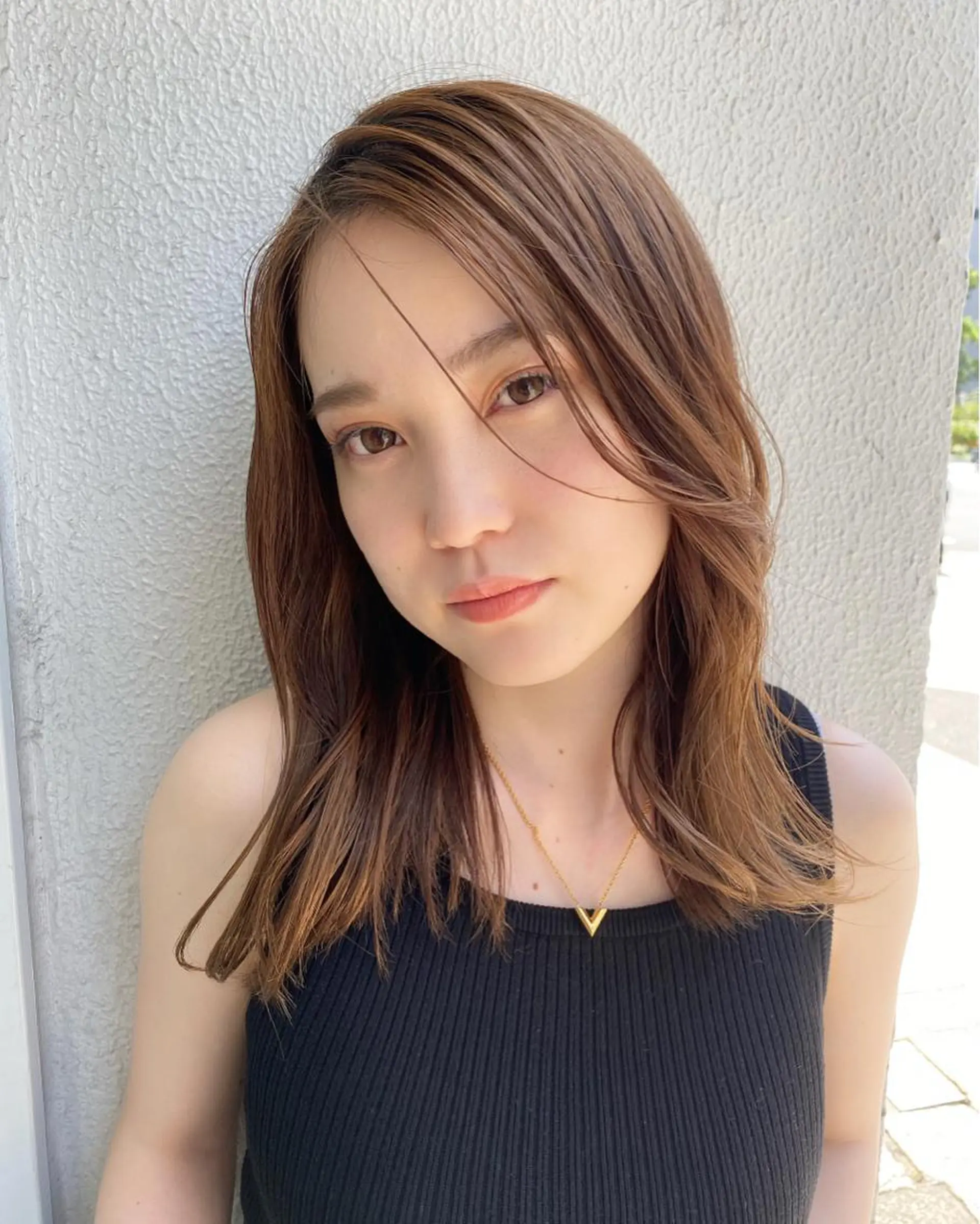 ミディアム カラー パーマ ベージュカラー ブリーチ ダブルカラー ブリーチなしカラー MINX【青山店】所属・asuka/似合わせ /レイヤー/暖色のヘアスタイル