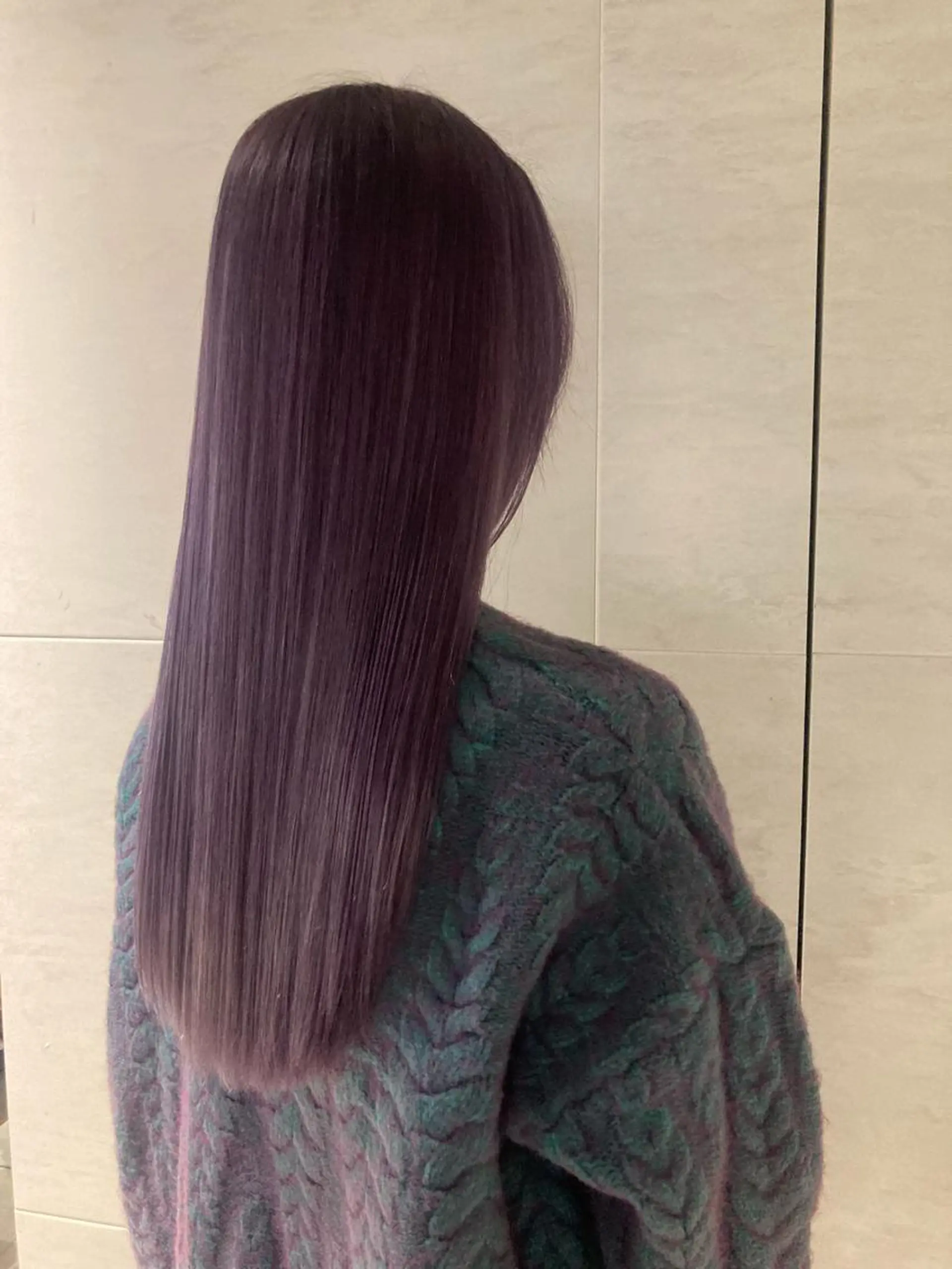 セミロング カラー グレージュ パープルカラー パープルグレージュ カット ヘアカラー トリートメント 🌈ウルトワ水素 髪質改善naru🌈のヘアスタイル