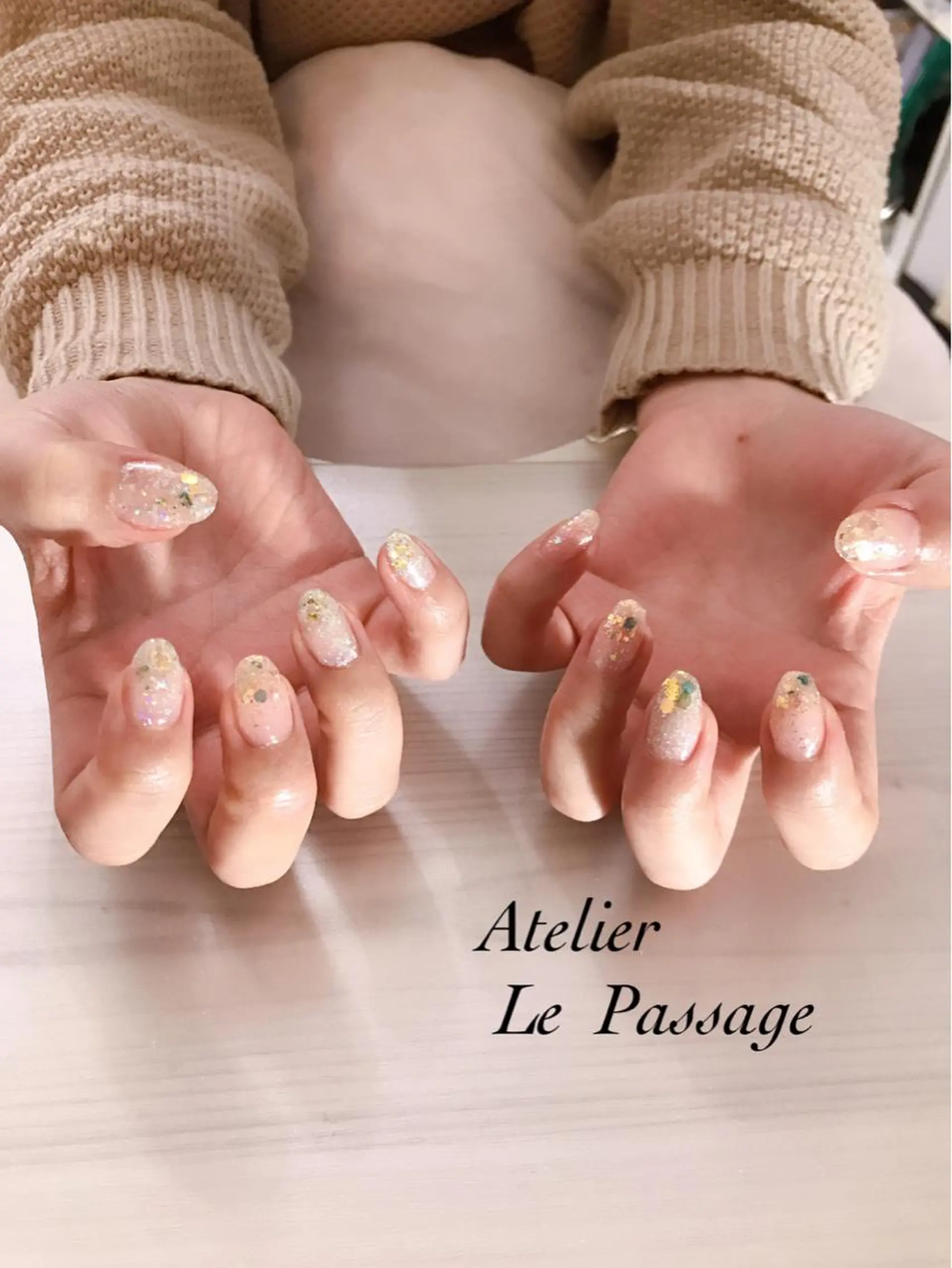 ネイル ジェルネイル キラキラネイル ラメ(グリッター) ラメグラデーション パラジェル Atelier Le Passage所属・h nakatsukaのネイルデザイン