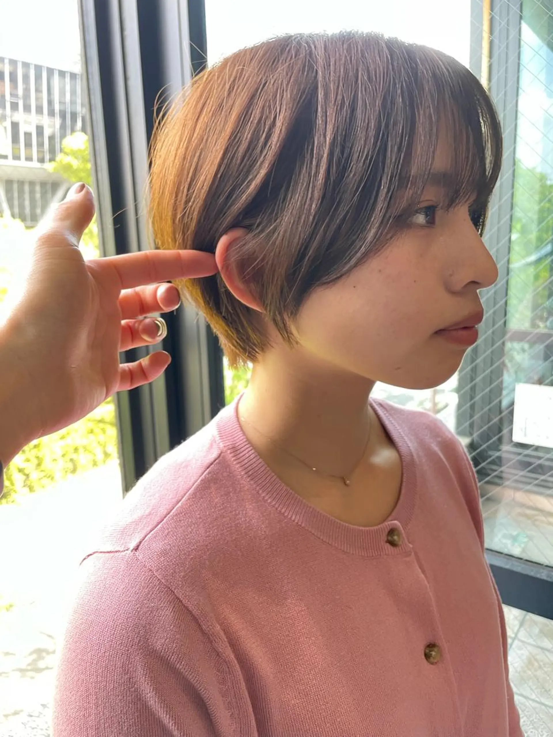 ショート 美髪矯正/艶カラー ボブ/栄/鐘ヶ江純也のヘアスタイル