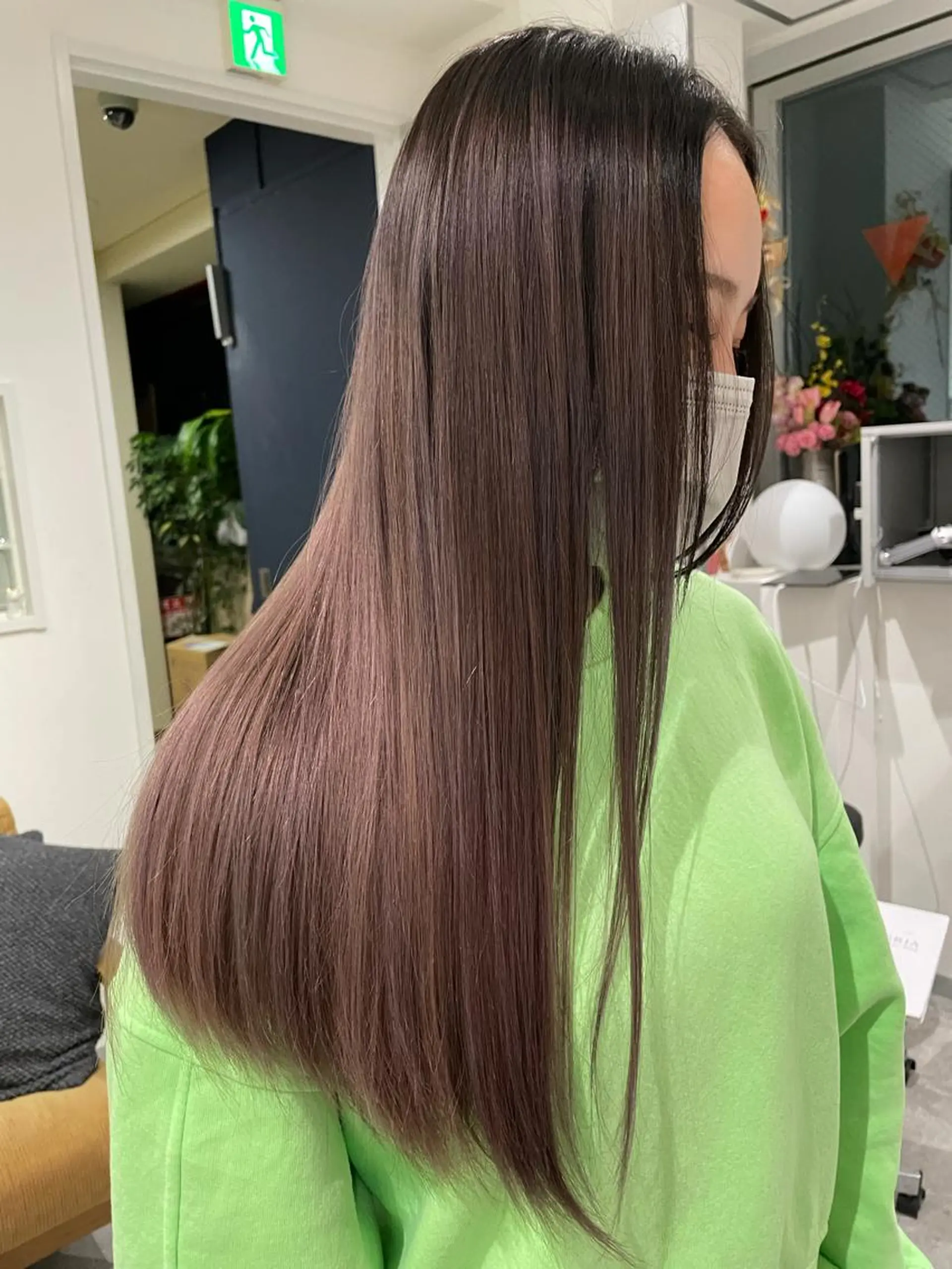 ロング カラー バレイヤージュ ベージュカラー ブリーチ ハイライトカラー ピンクカラー 京都美容師 塩のヘアスタイル