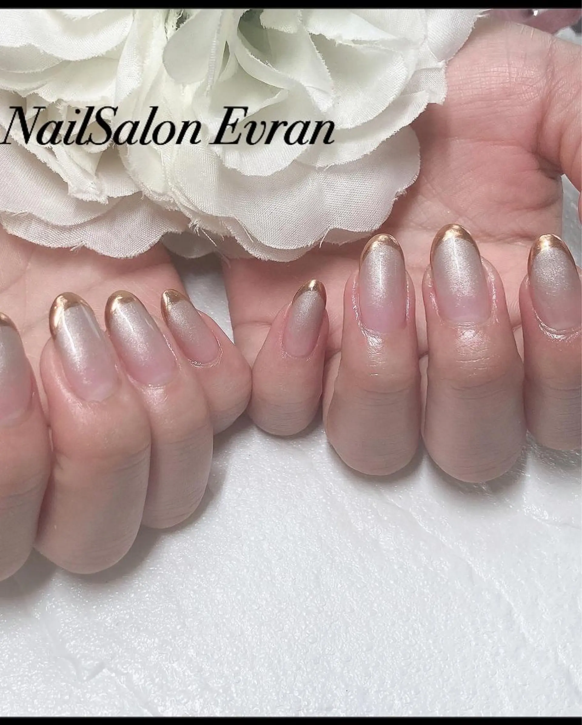 ネイル フレンチネイル ミラーネイル ハンドネイル Nail salon Evranのネイルデザイン