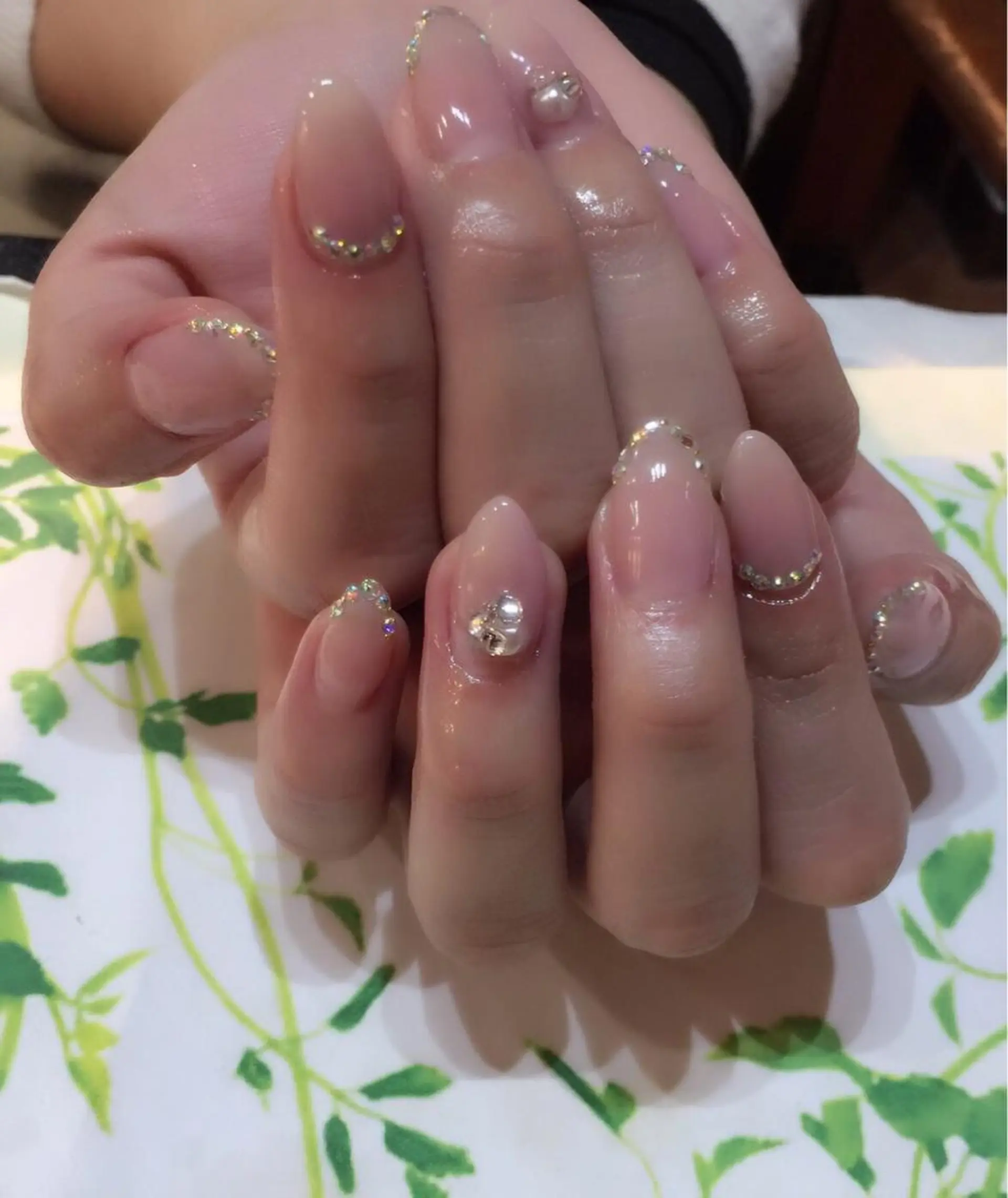 ネイル スカルプネイル シンプルネイル ストーンネイル a yakaのネイルデザイン