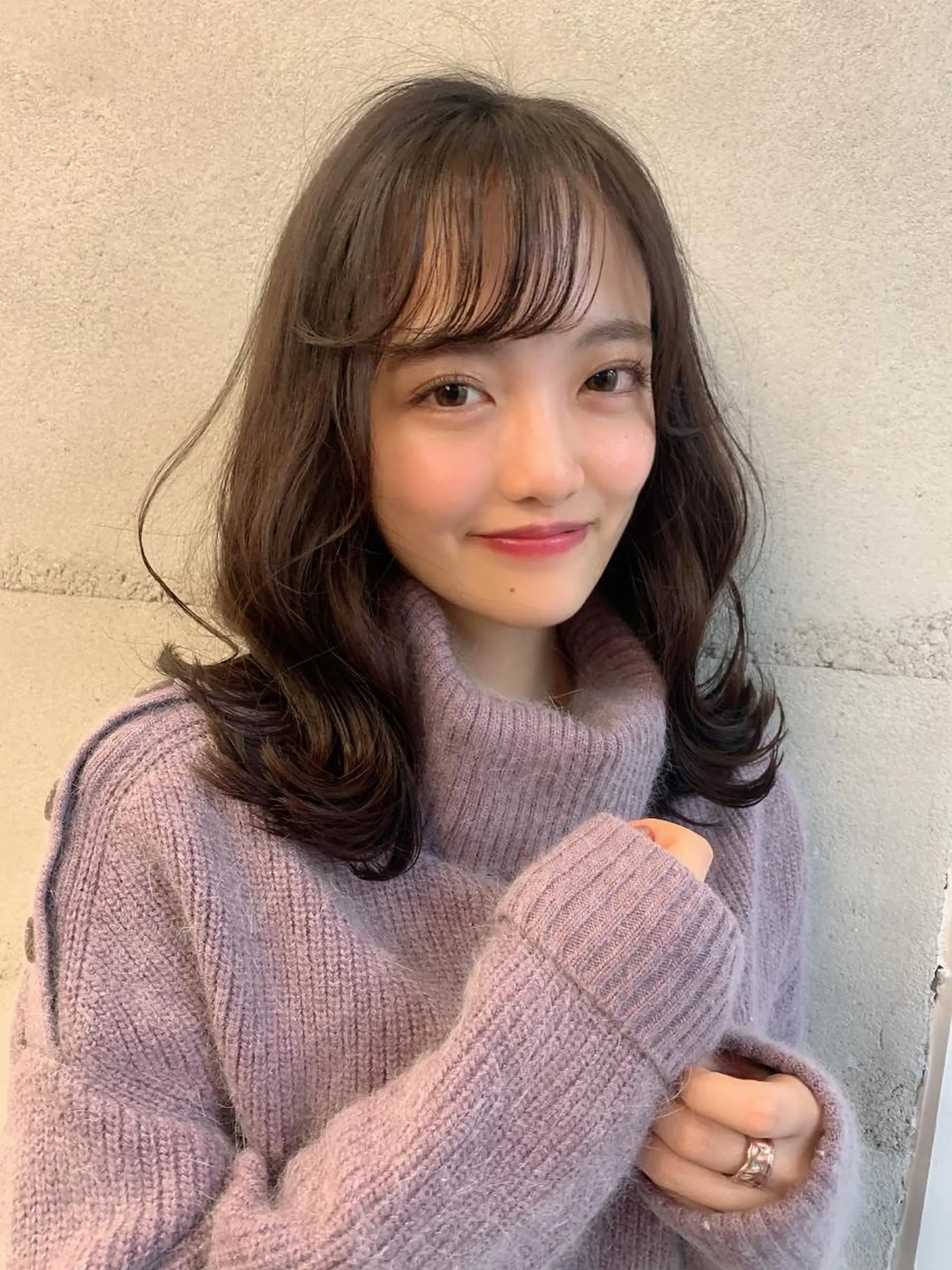 ミディアム カラー 透明感/オリーブ/ グレージュ/YUKAのヘアスタイル