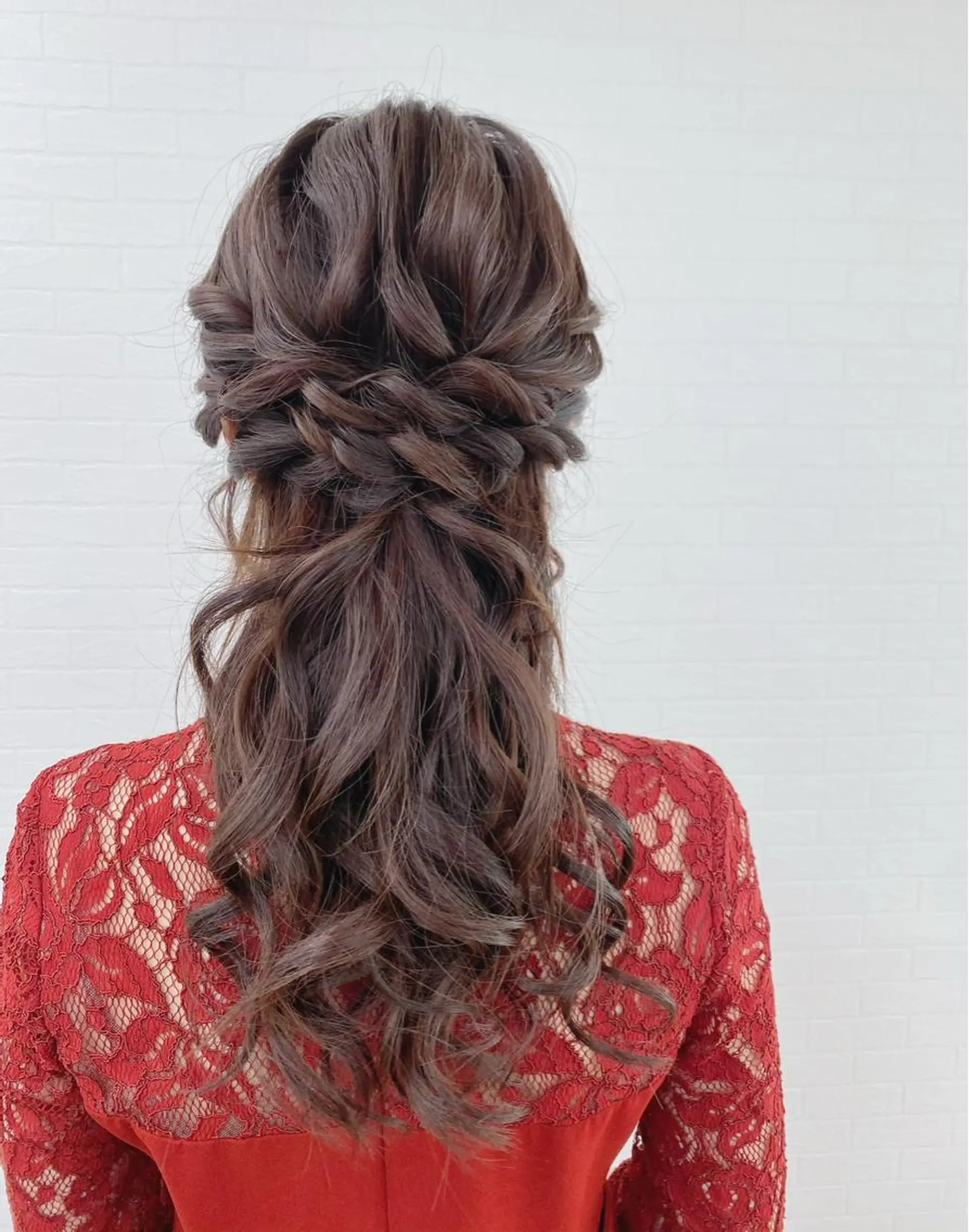 セミロング ヘアアレンジ ハーフアップ ヘアセット GRANLUSSO 〜グランルッソ駅前店所属・木口 嘉美のヘアスタイル