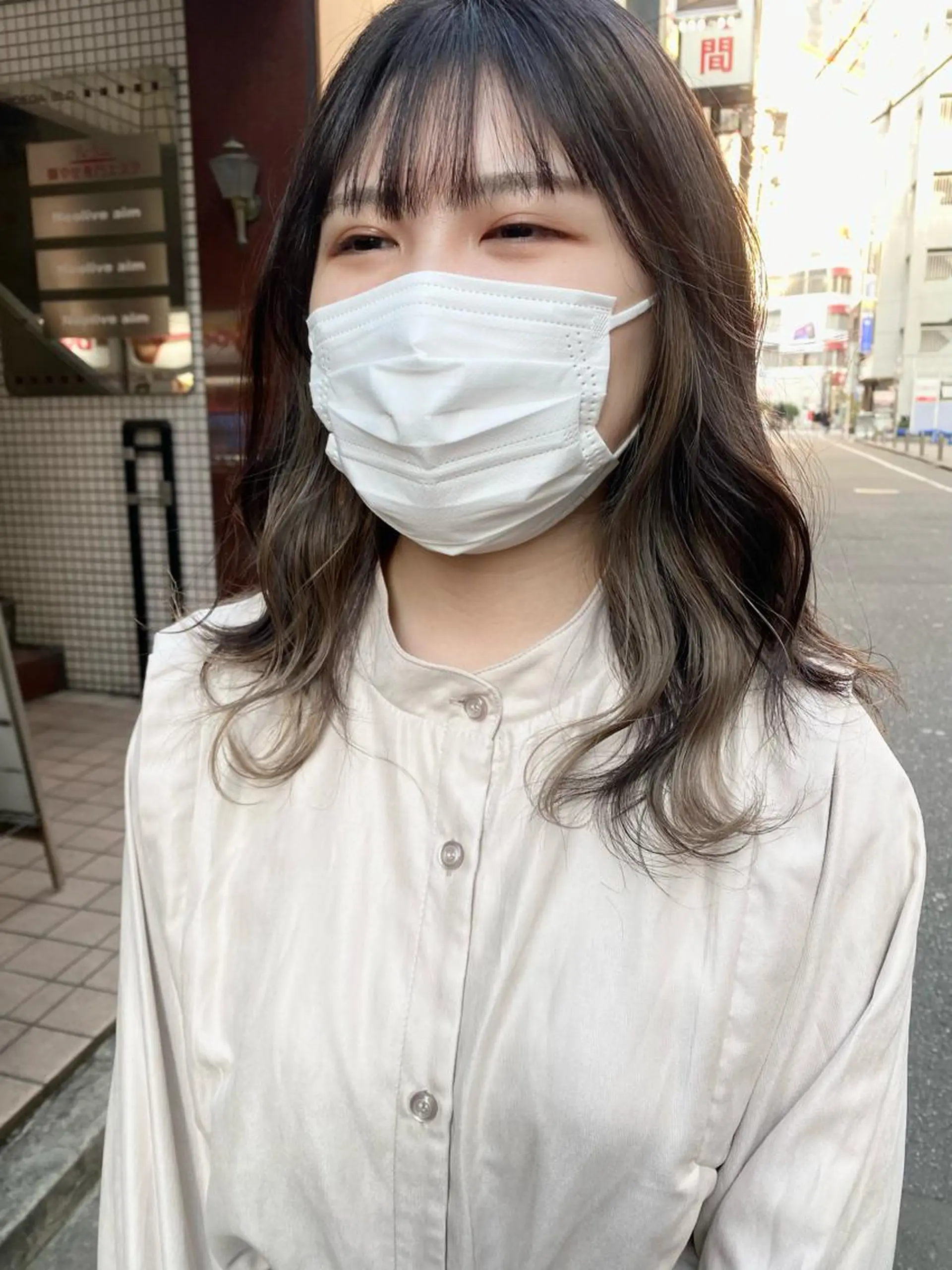 セミロング ヘアカラー トリートメント 🍋暖色カラーヘアア レンジniina🍋のヘアスタイル