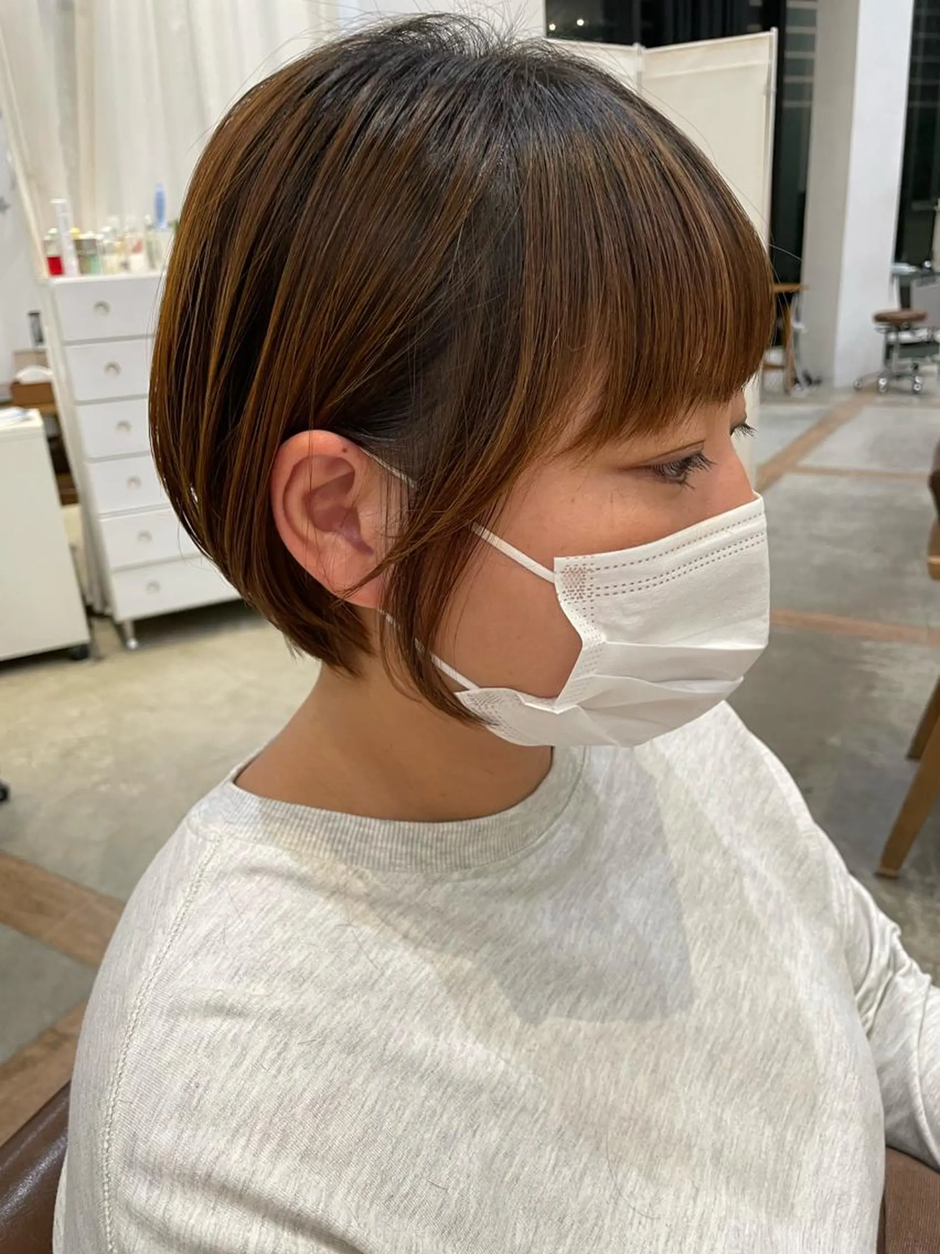 ショート ショートボブ ボブ ショートヘア カット OAK 学芸大学所属・秋葉萌　透明感カラー /レイヤー/ボブ♡のヘアスタイル