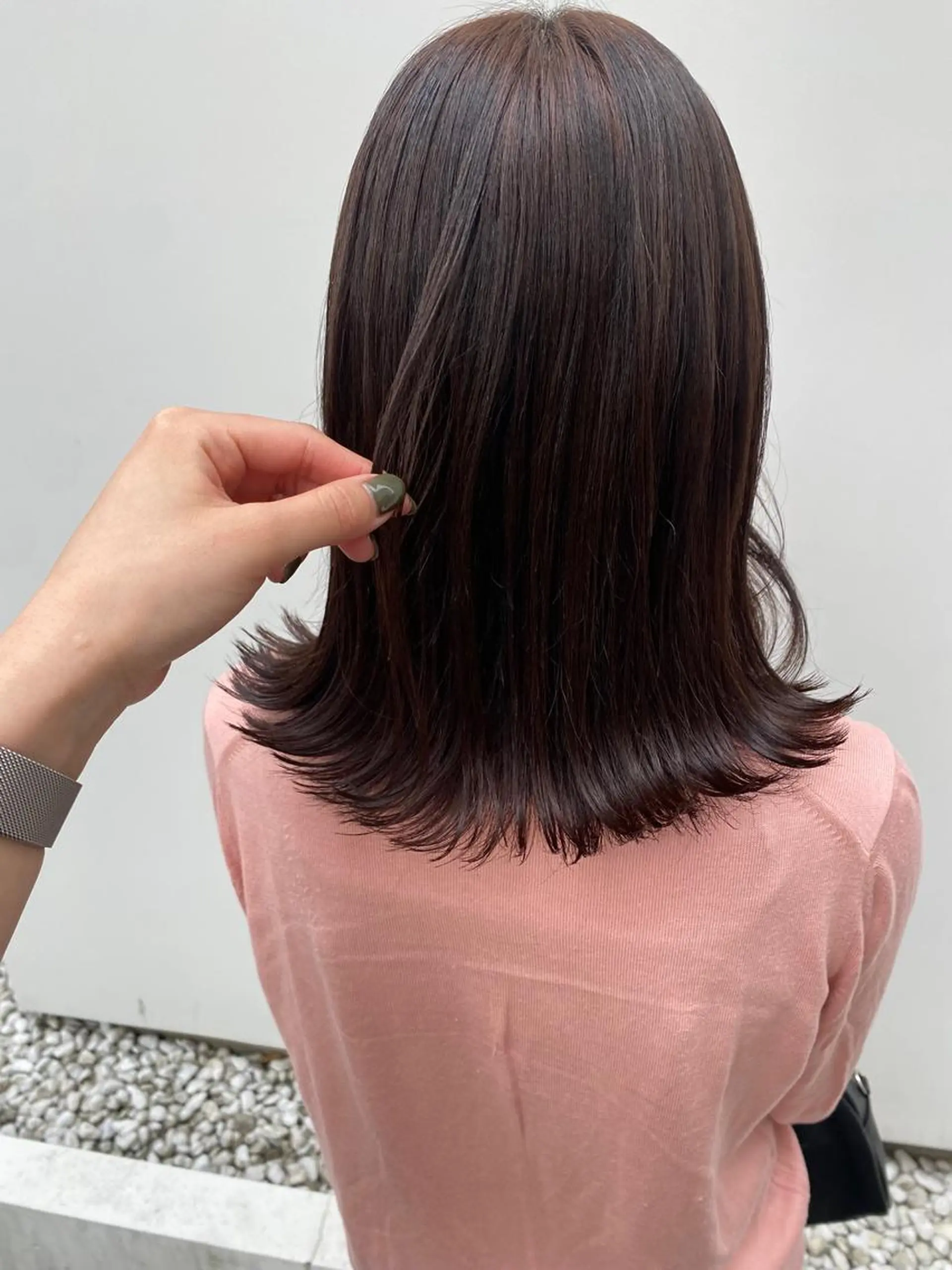 ミディアム カット Rinka/梅田/ 透け感カラー🤎のヘアスタイル