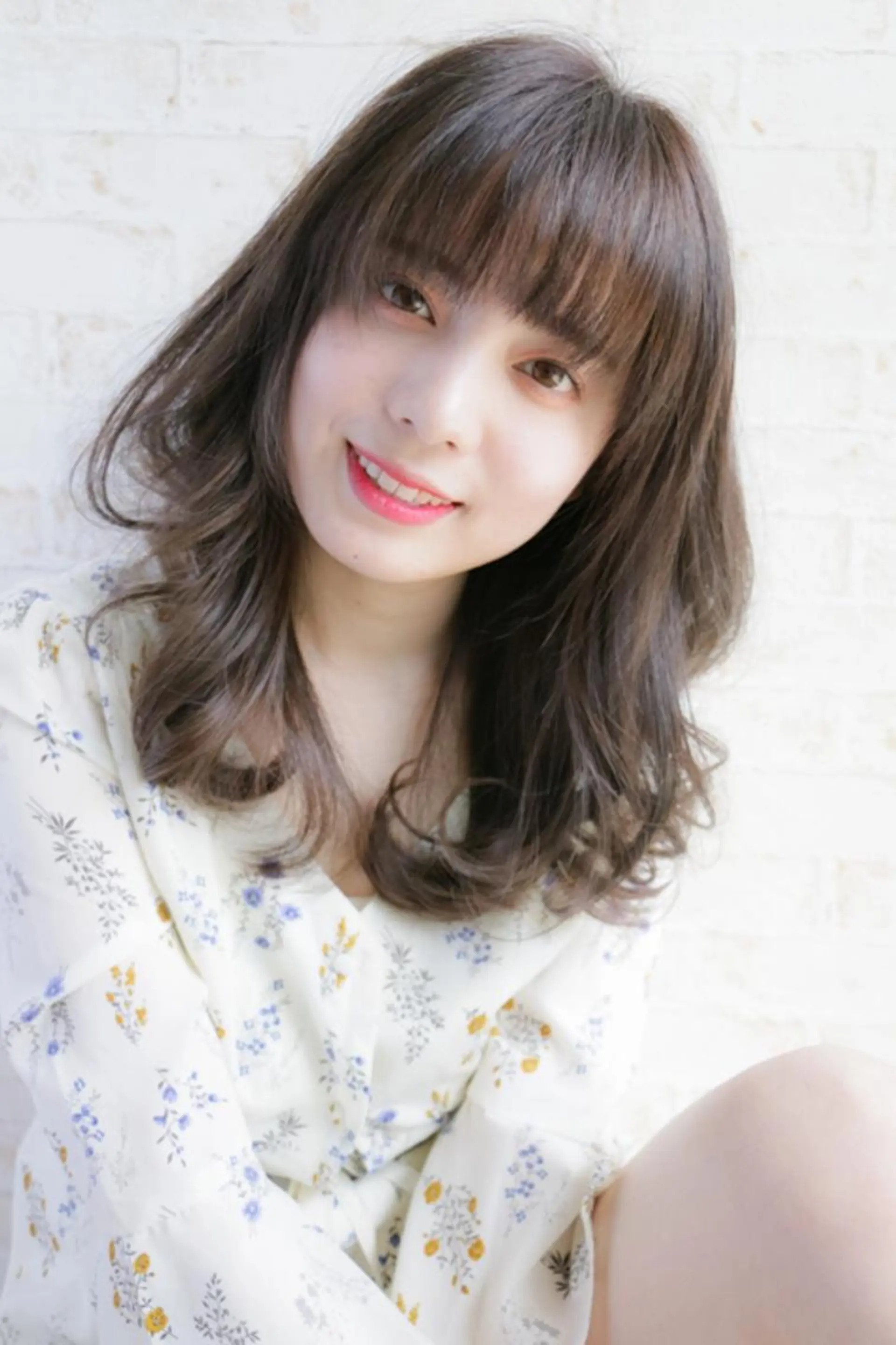 ミディアム カラー パーマ イルミナカラー 髪質改善ayame 横山諒のヘアスタイル