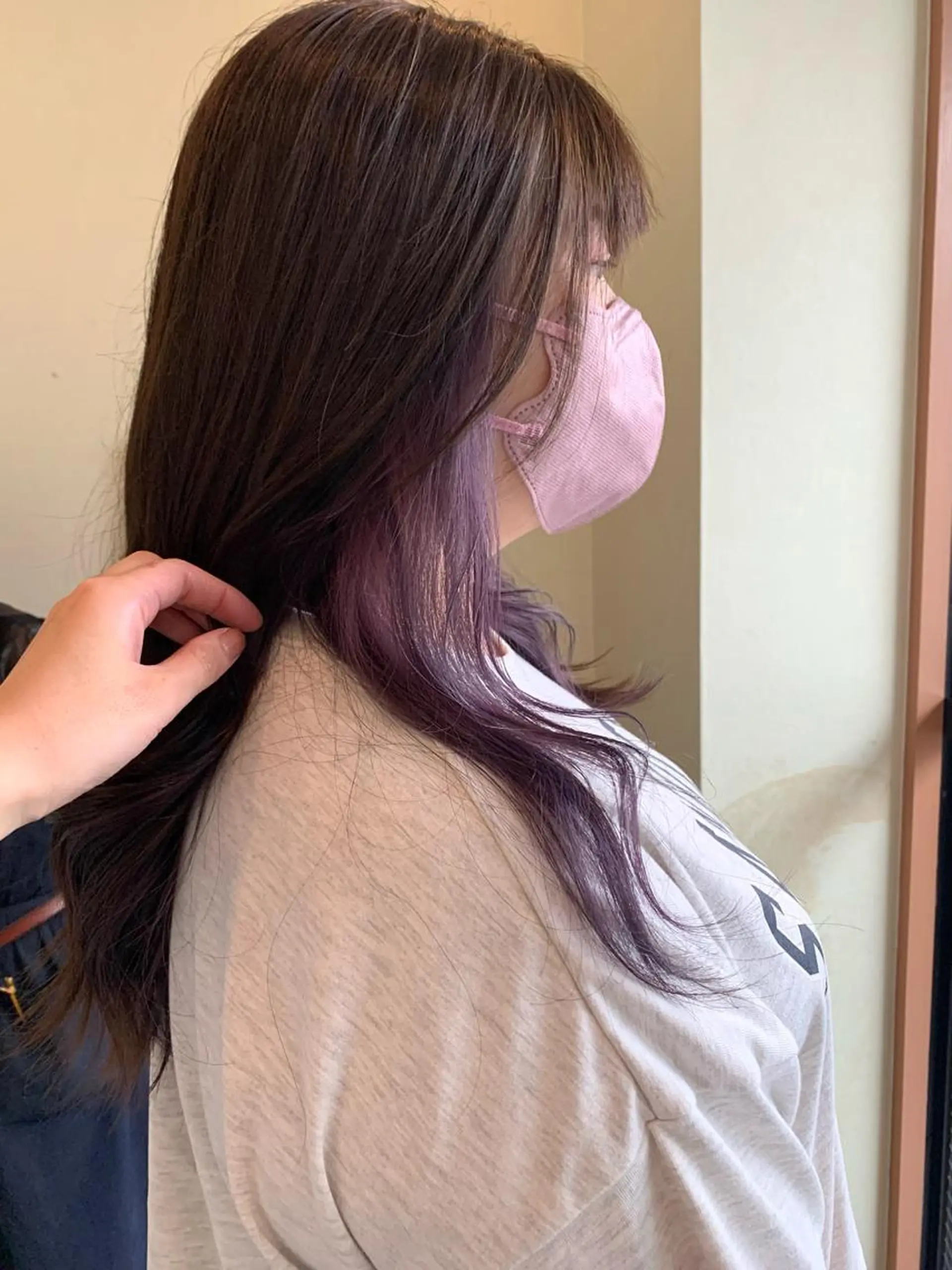 ロング カラー パープルカラー ヘアカラー トリートメント yuri🌼 NUMBER 天王寺のヘアスタイル