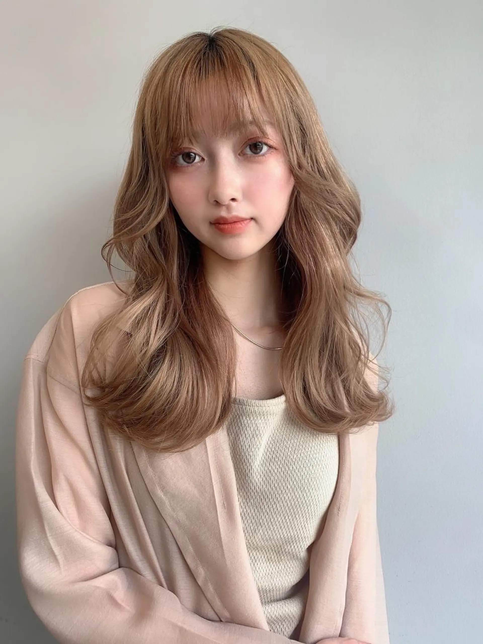 セミロング カラー カット ヘアカラー トリートメント 透明感/オリーブ/ グレージュ/YUKAのヘアスタイル