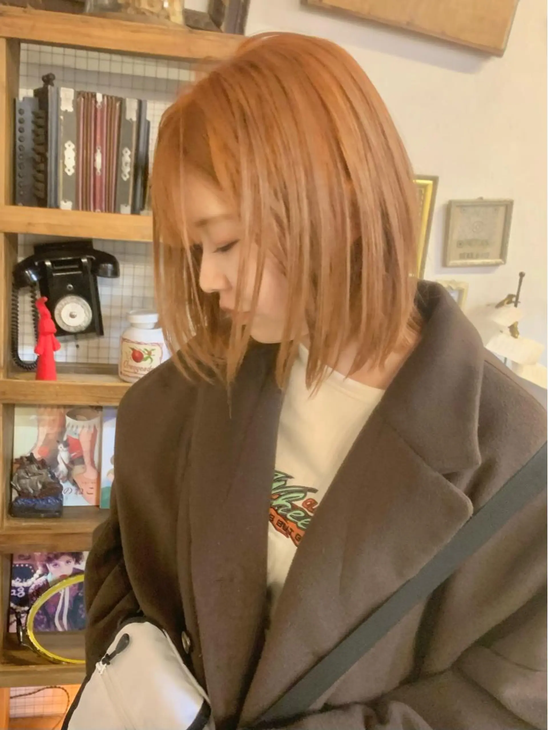 カラー ベージュカラー オレンジ オレンジベージュ Joh/メンズカット /レイヤー/ブリーチのヘアスタイル