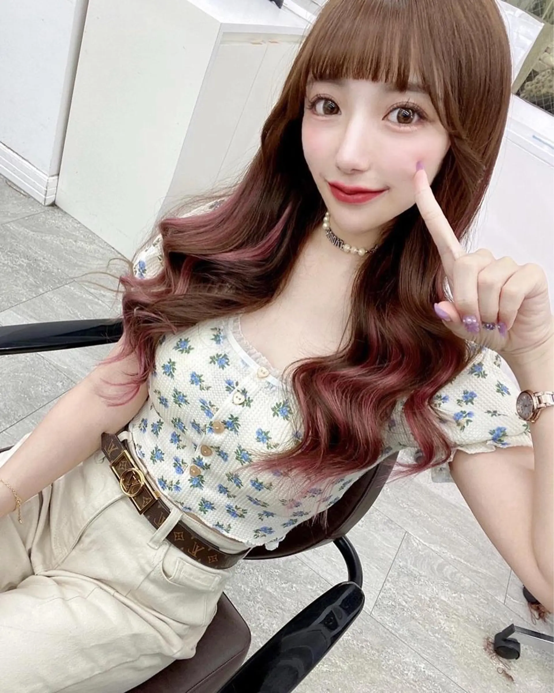 ロング カラー ヘアカラー エクステ とも🏆プルエクステ /髪質改善🏆渋谷のヘアスタイル