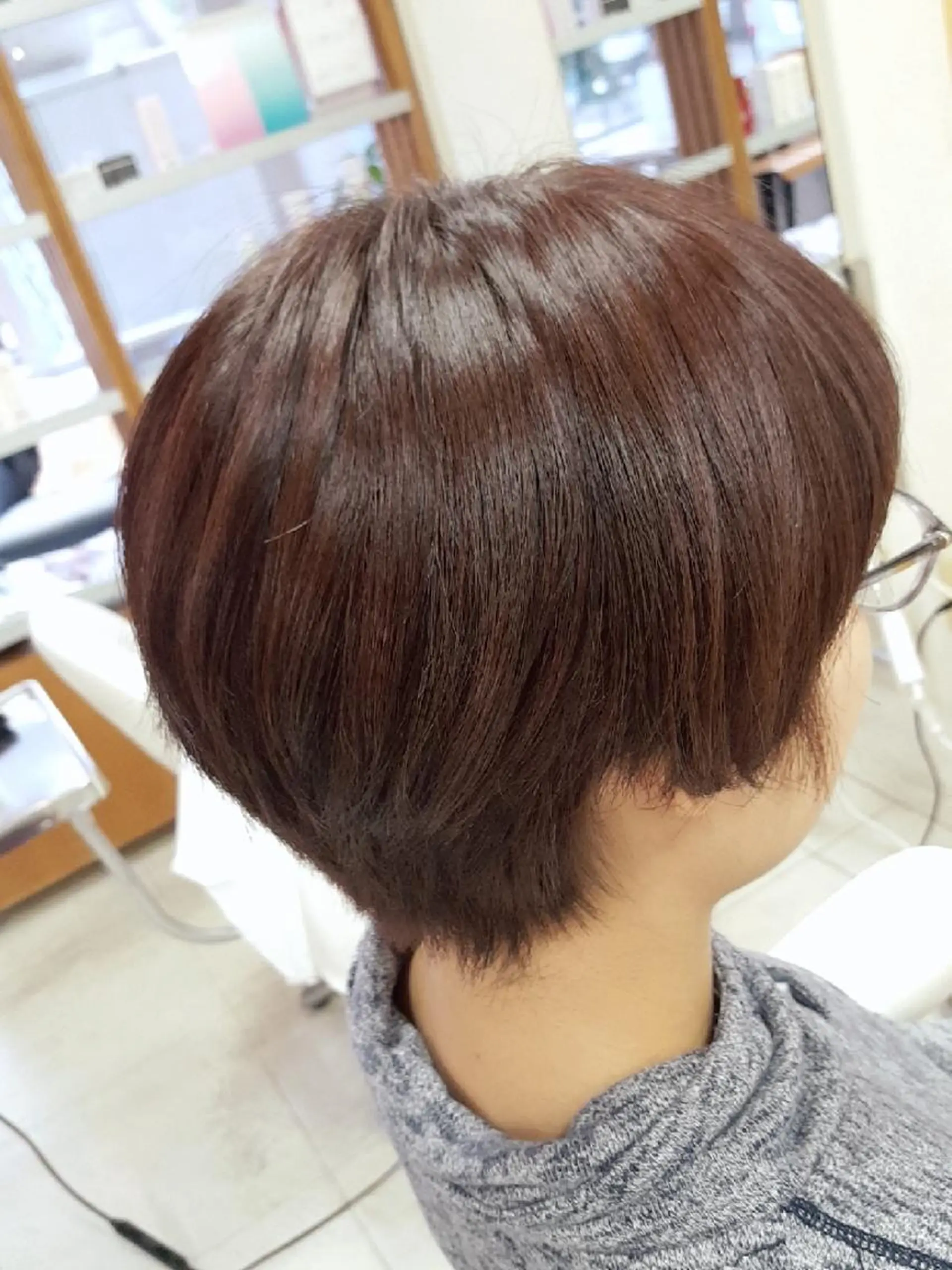 ショート カラー ブラウンカラー ピンクカラー ピンクブラウン カット ヘアカラー トリートメント 菊地 美憂のヘアスタイル