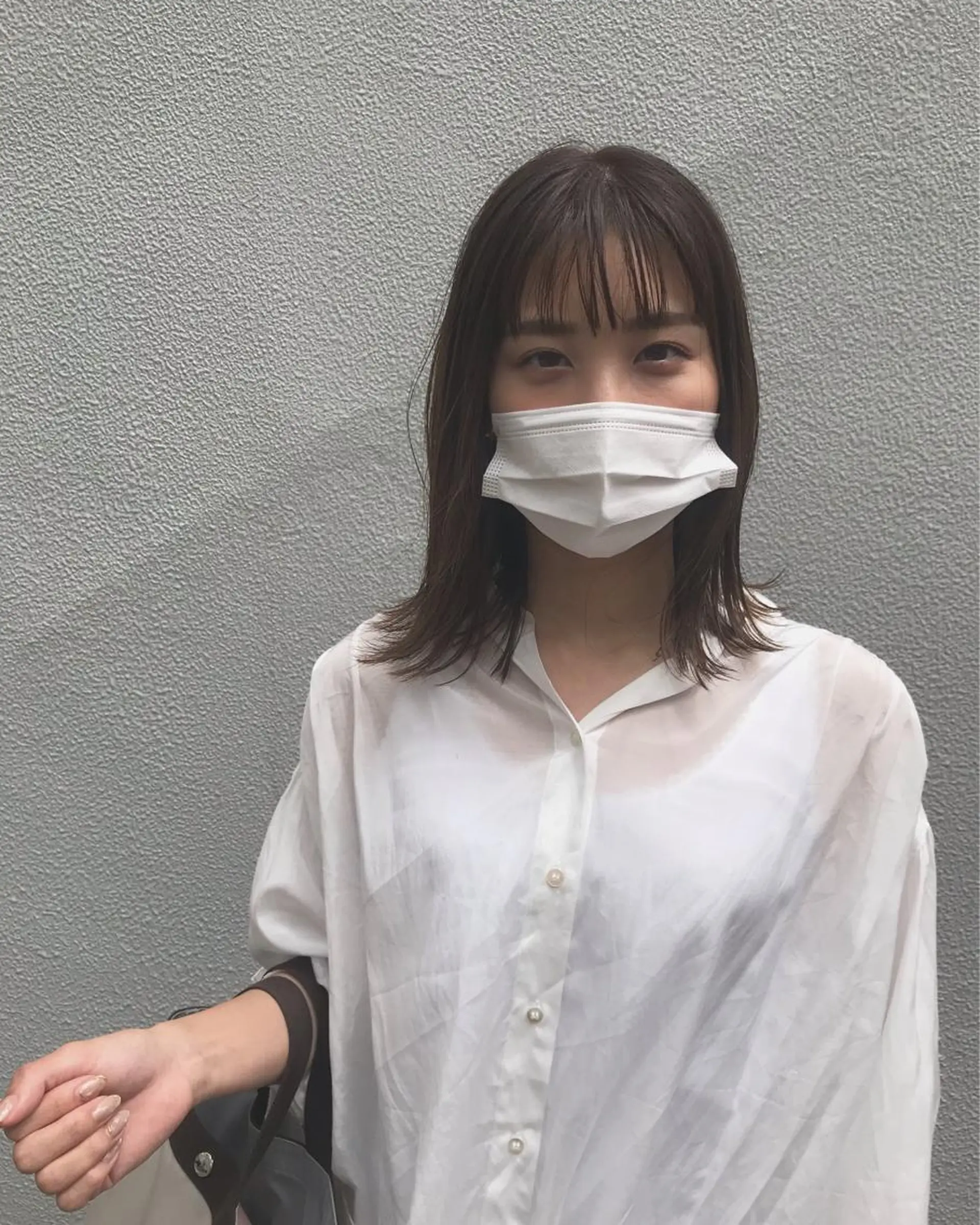 セミロング カット ヘアカラー 縮毛矯正 トリートメント さの あやねのヘアスタイル