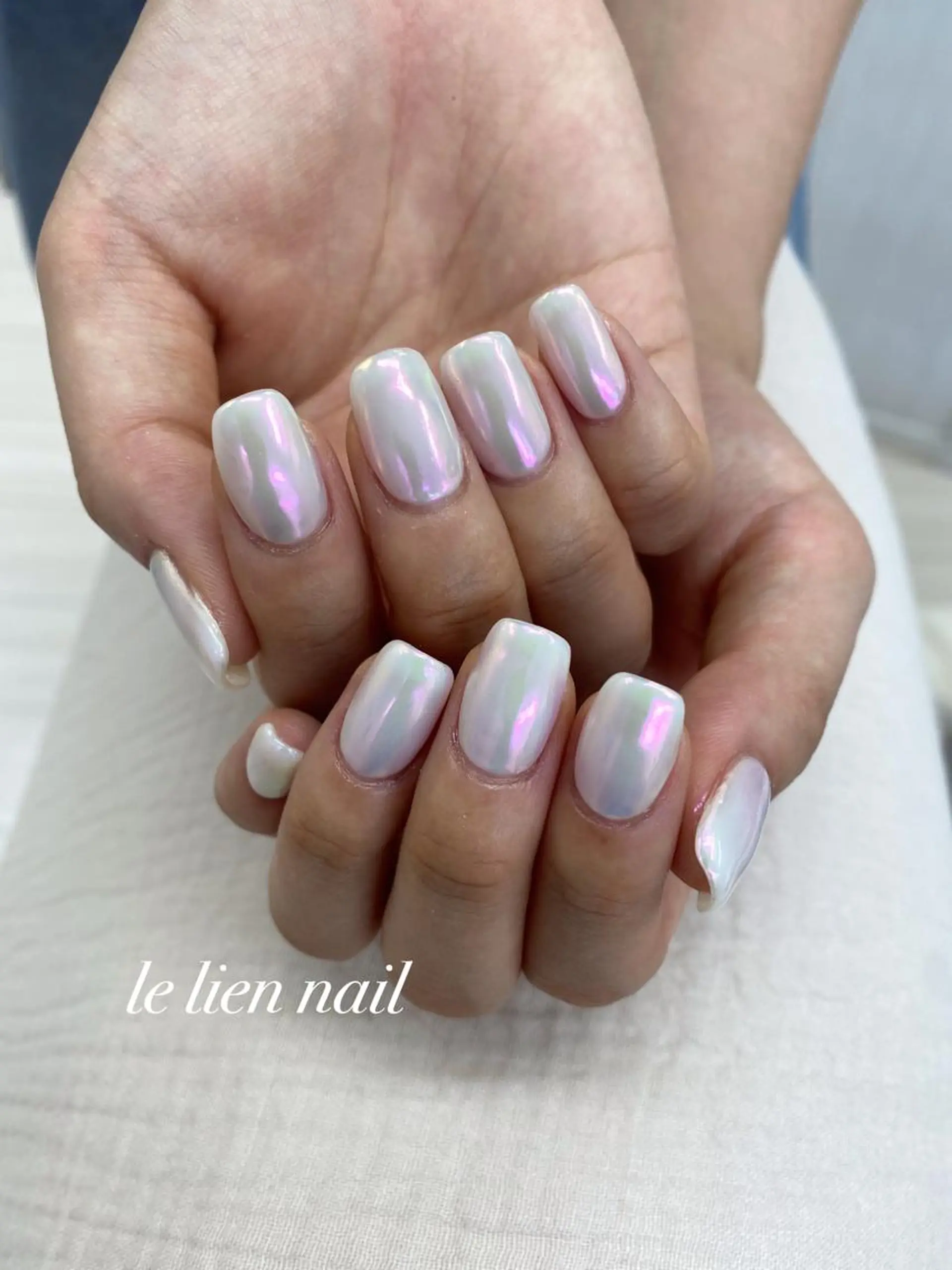 ネイル オーロラネイル ミラーネイル ワンカラーネイル le lien nailのネイルデザイン