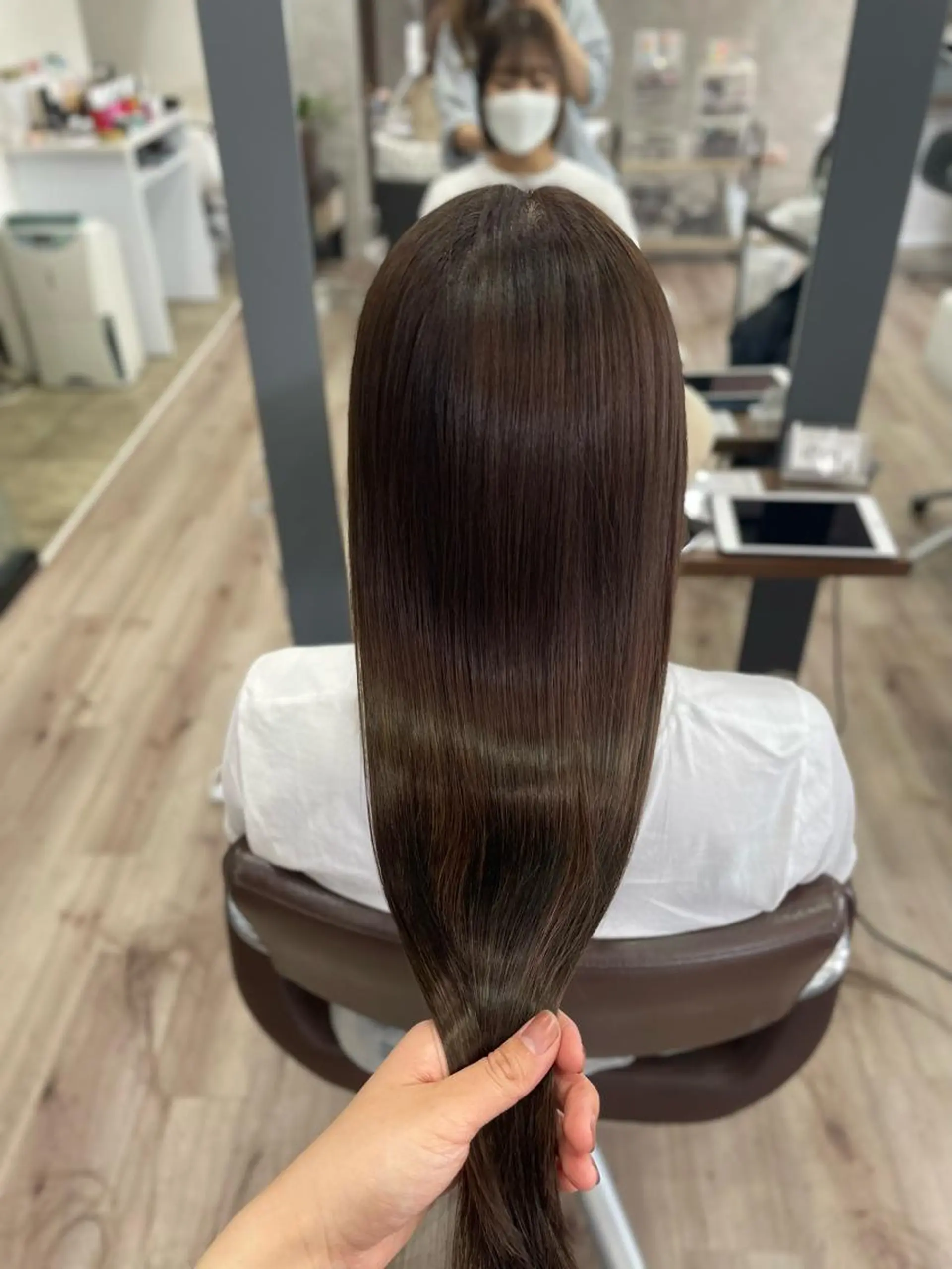 ロング カラー ブラウンカラー ココアブラウン トリートメント たなか りなのヘアスタイル