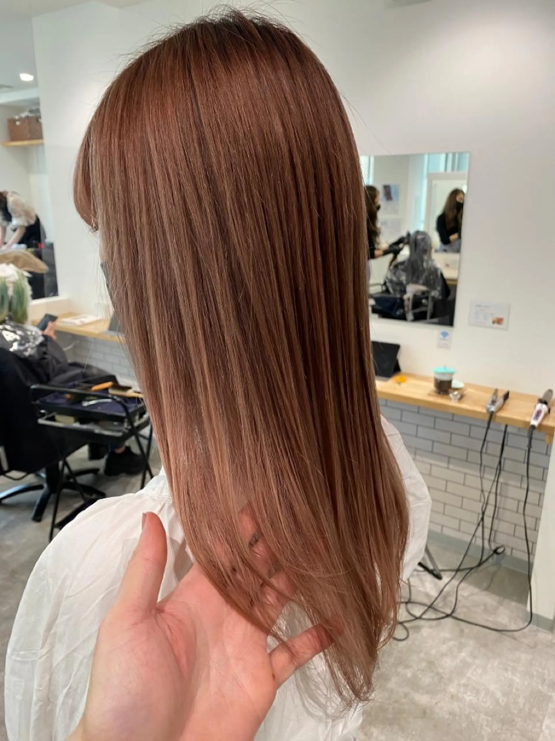 ミディアム カラー ベージュカラー ピンクカラー ピンクベージュ ヘアカラー JILBLAN京都 ショート/ハイライトのヘアスタイル