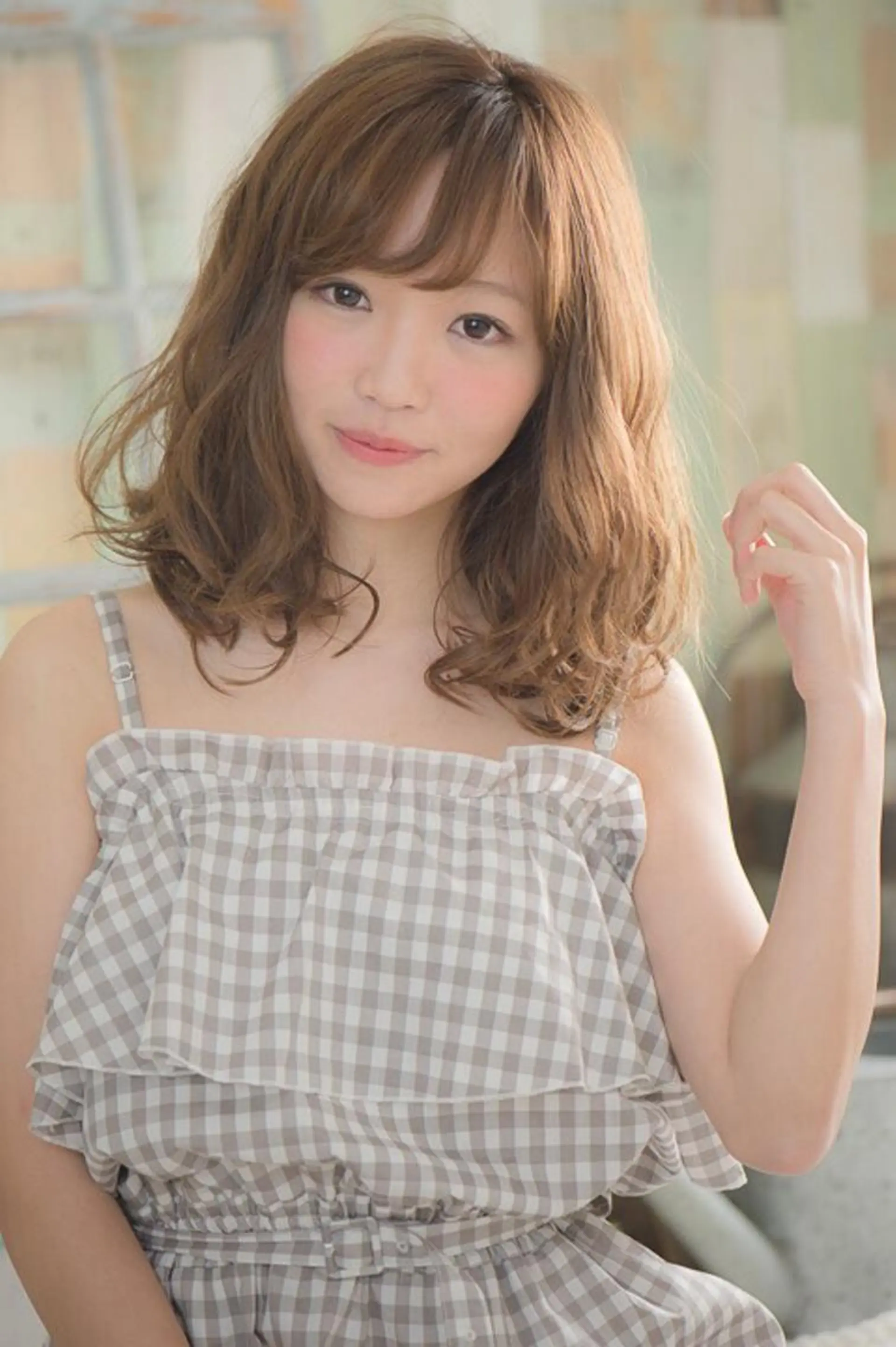 セミロング カラー パーマ ヘアアレンジ GiseL天神カラー 髪質改善/ブリーチのヘアスタイル