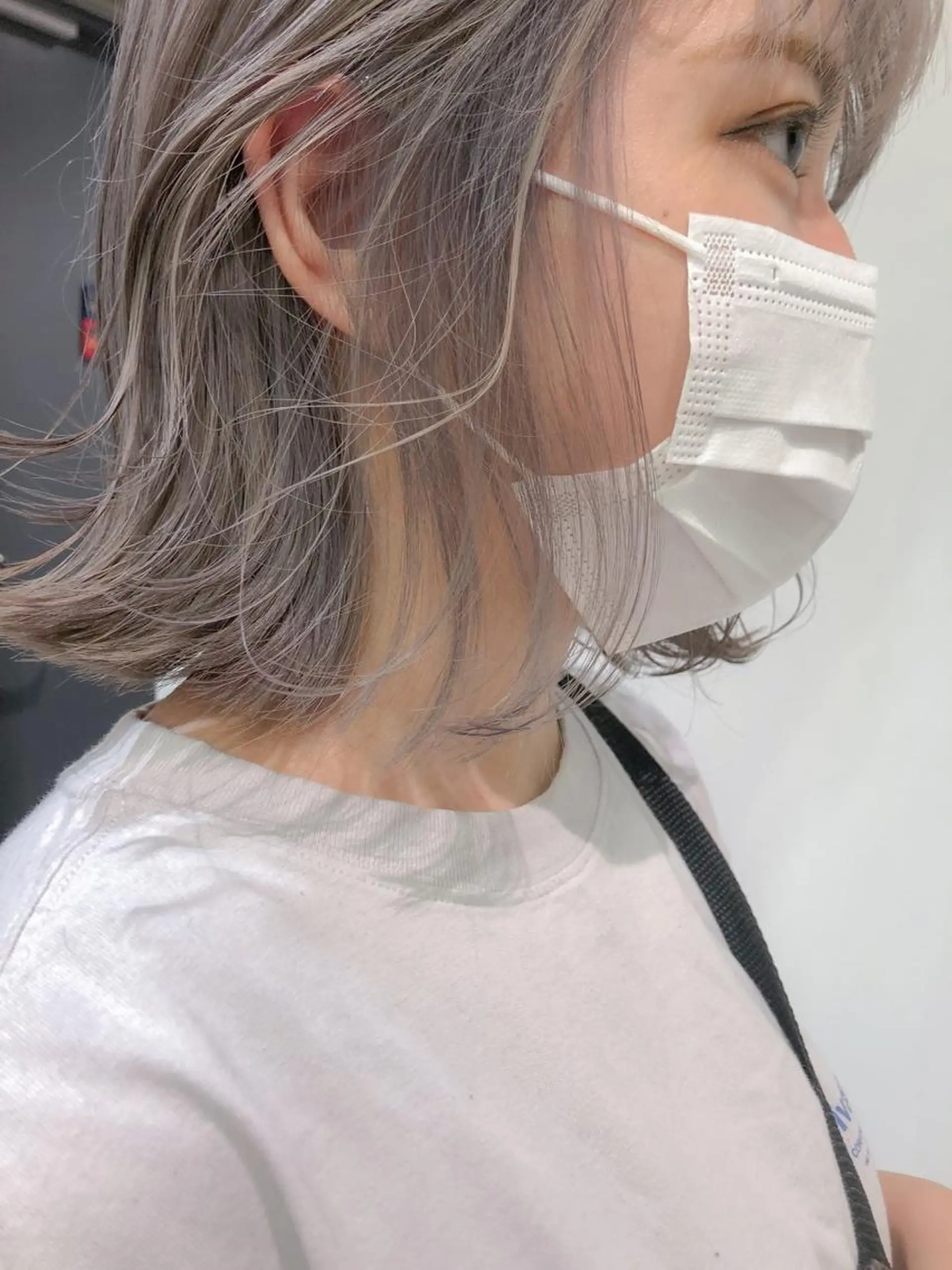 ショート カラー ヘアアレンジ ブリーチ ラベンダーカラー シルバー rii-🩰 トレンド韓国ヘアのヘアスタイル