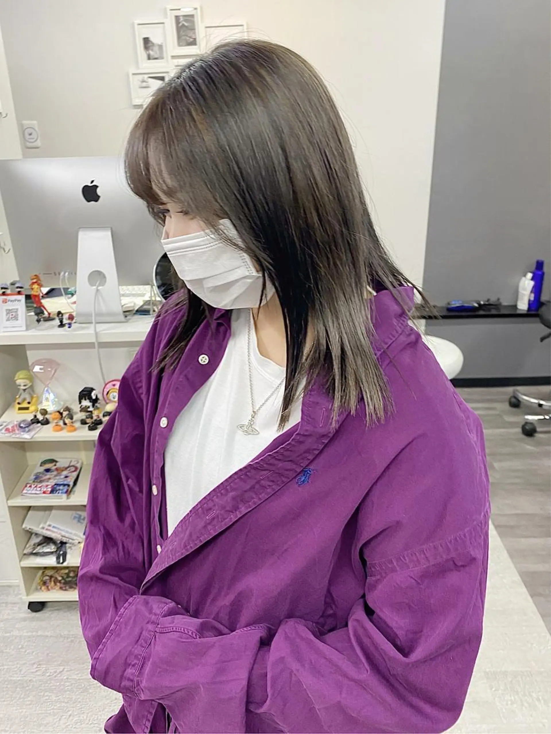 カラー ブリーチ グレージュ ラベンダーカラー ラベンダーグレージュ ラベンダーグレー HAIR    STUDIO BIBBIDI所属・【BIBBIDI】 MIKIのヘアスタイル