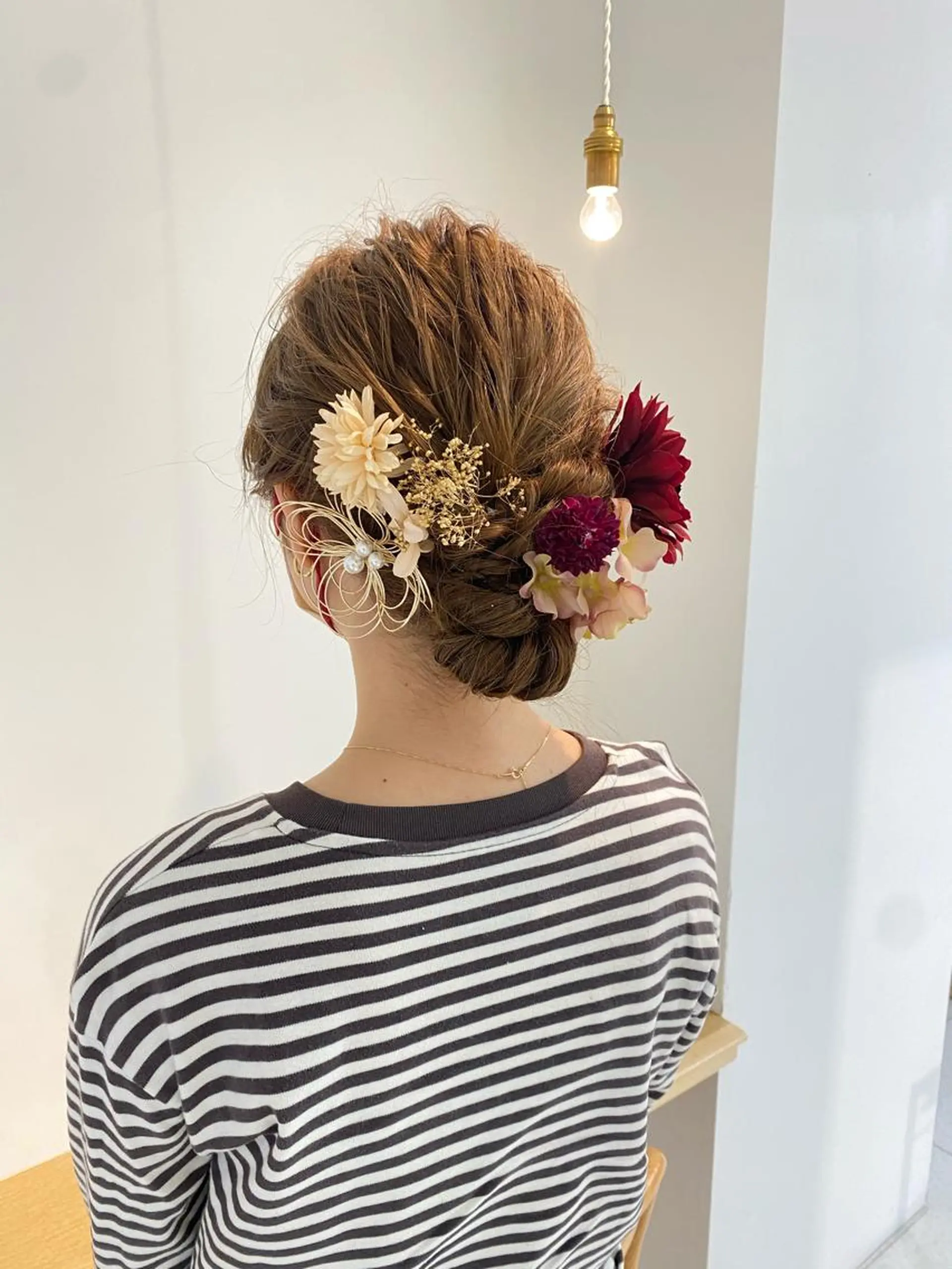 ミディアム ヘアセット 安永 涼のヘアスタイル