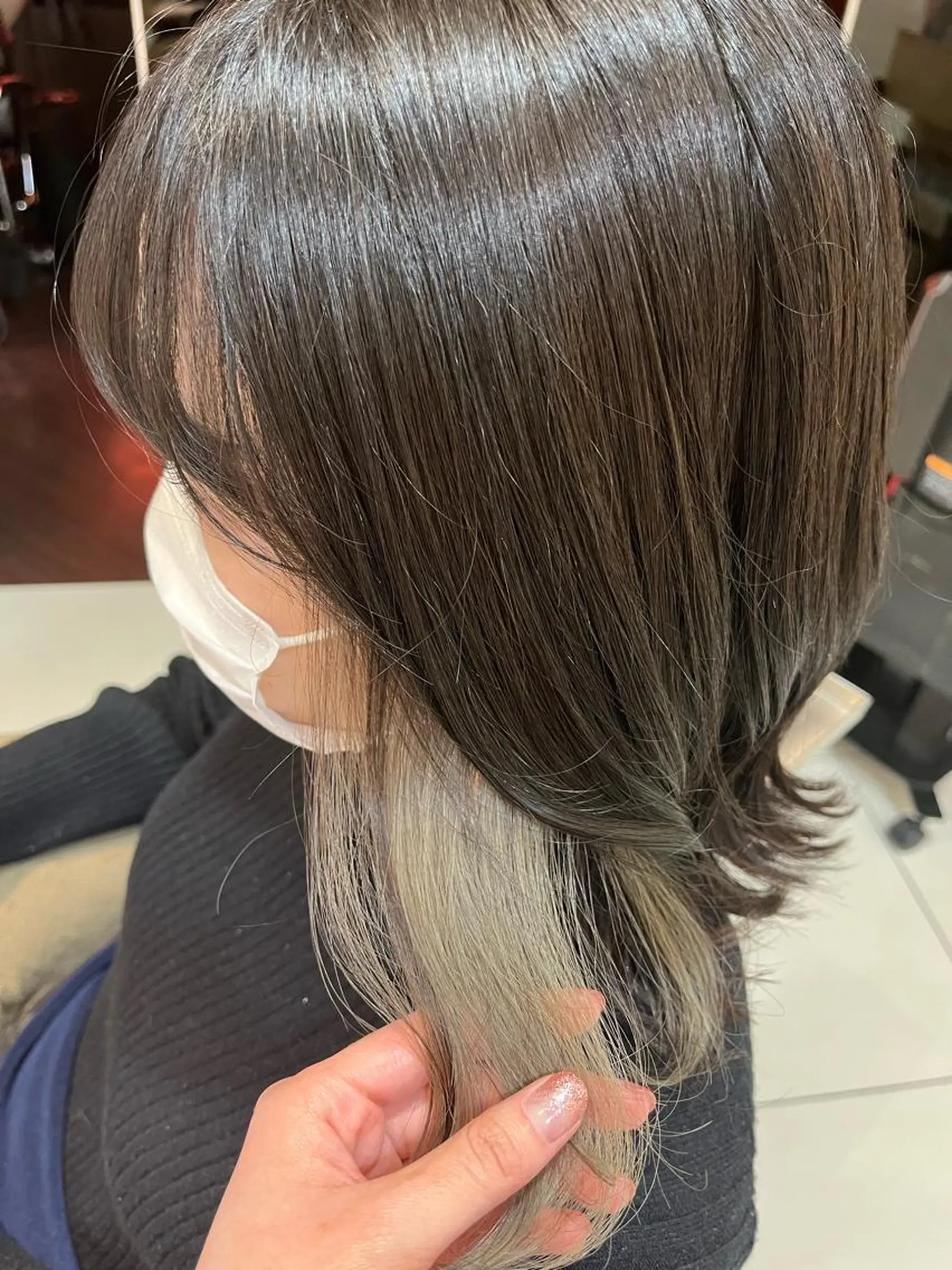 ミディアム カラー イヤリングカラー なつな/ 透明感カラーのヘアスタイル