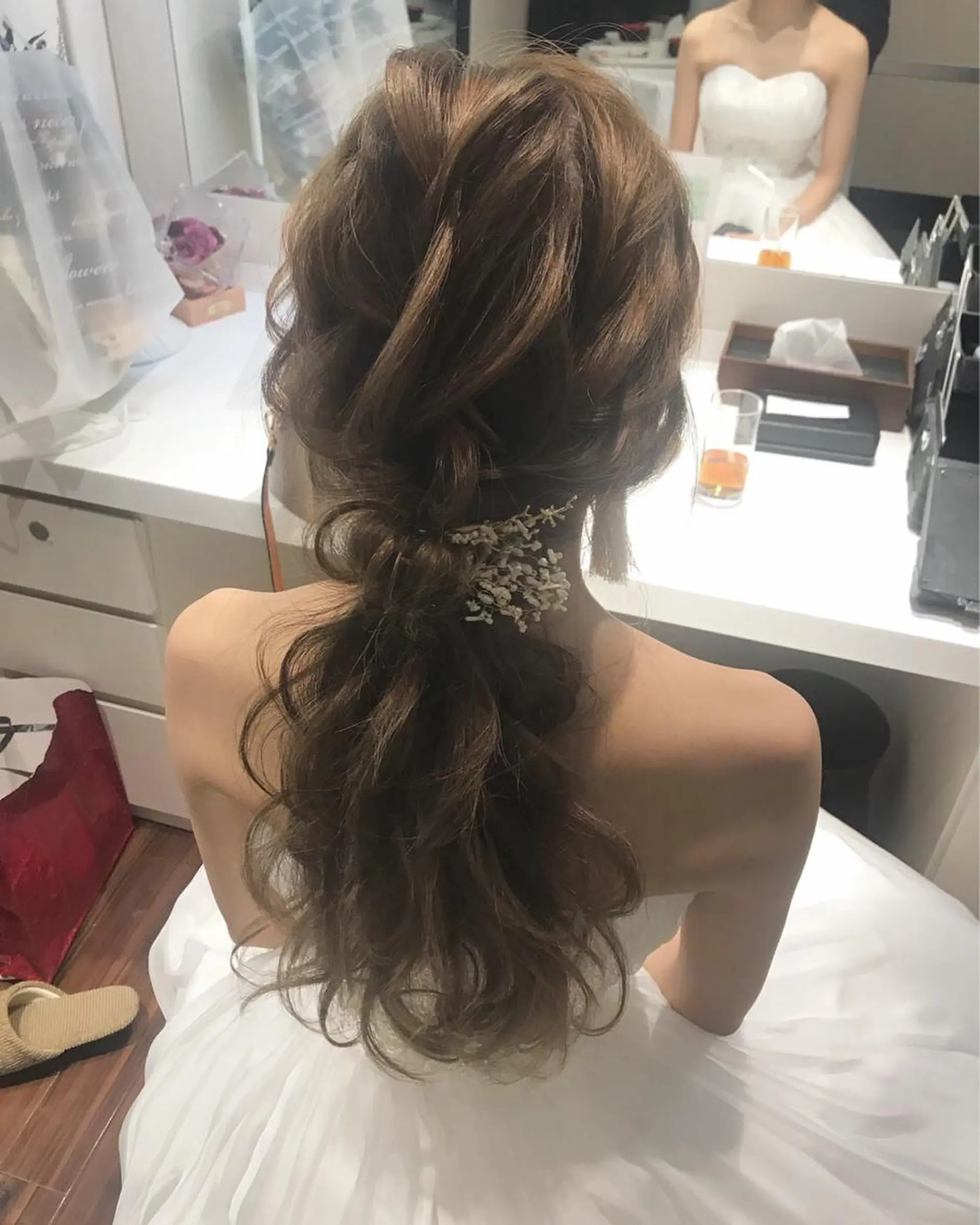 ロング カラー ヘアアレンジ ハイライト、レイヤー カット/西梅田/中西のヘアスタイル