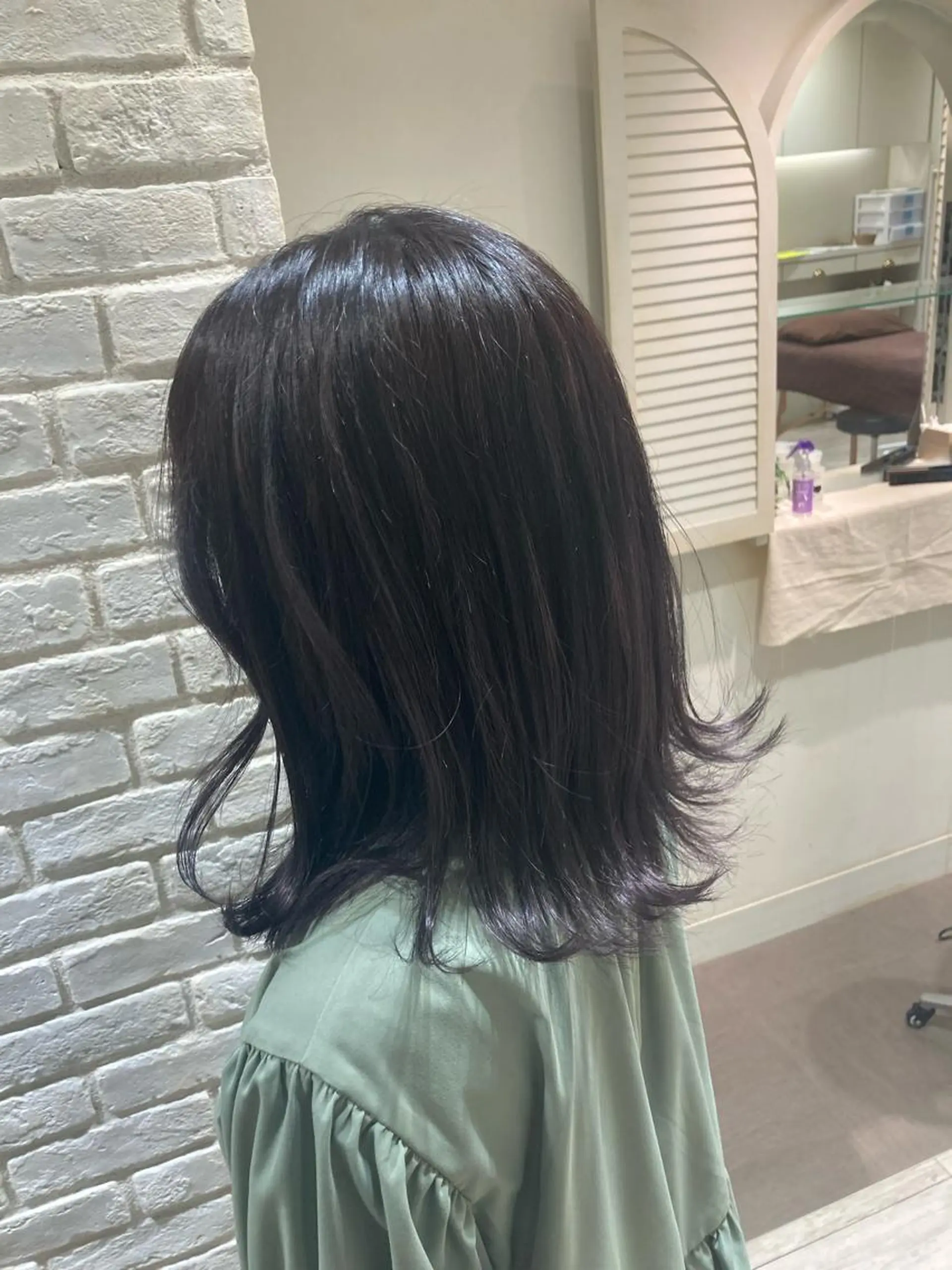 セミロング カラー ヘアアレンジ 曲がる縮毛矯正 LIBER 　岩名のヘアスタイル