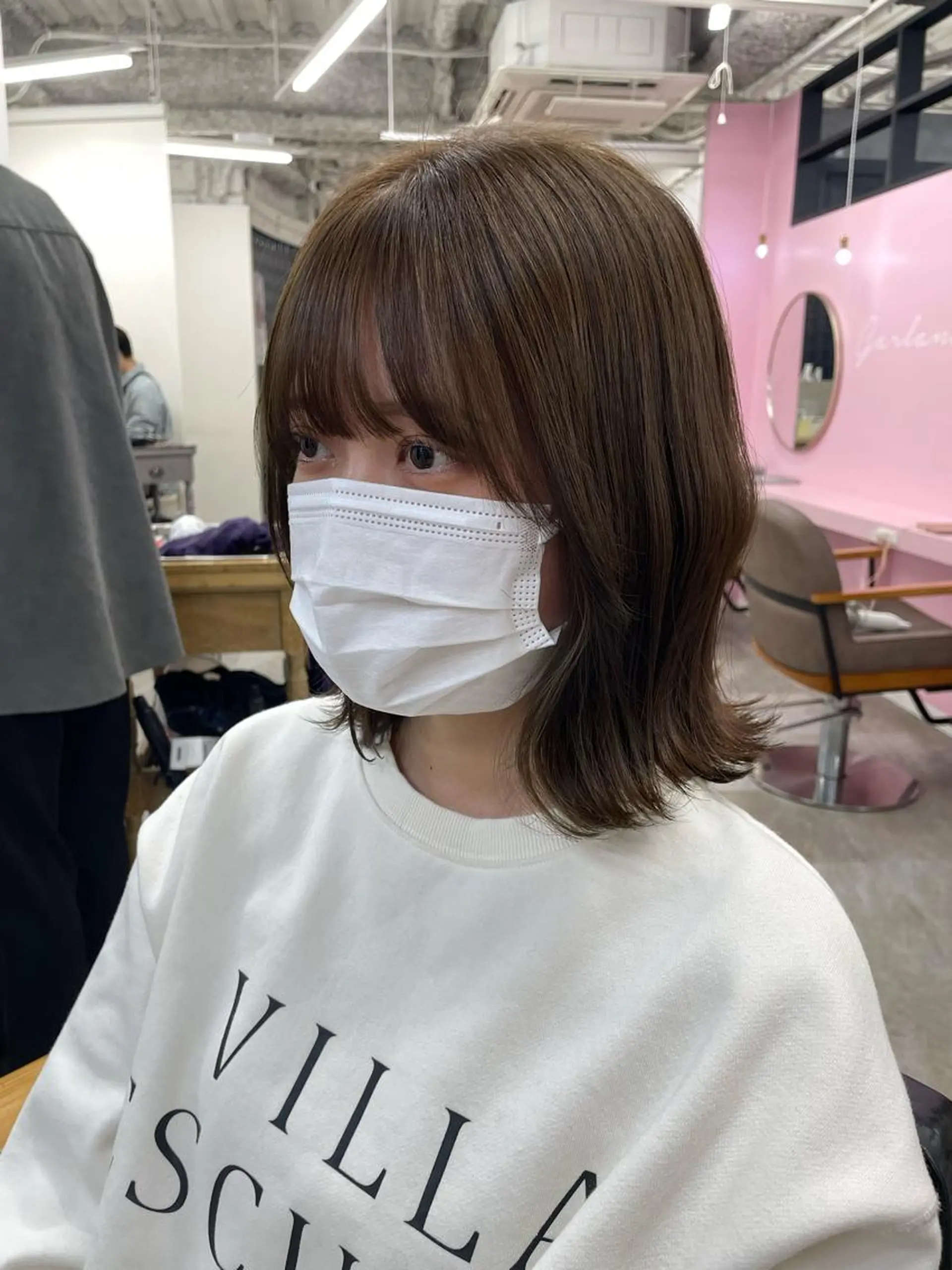 ミディアム カラー ベージュカラー オリーブベージュ Hana ♡ marshu梅田のヘアスタイル